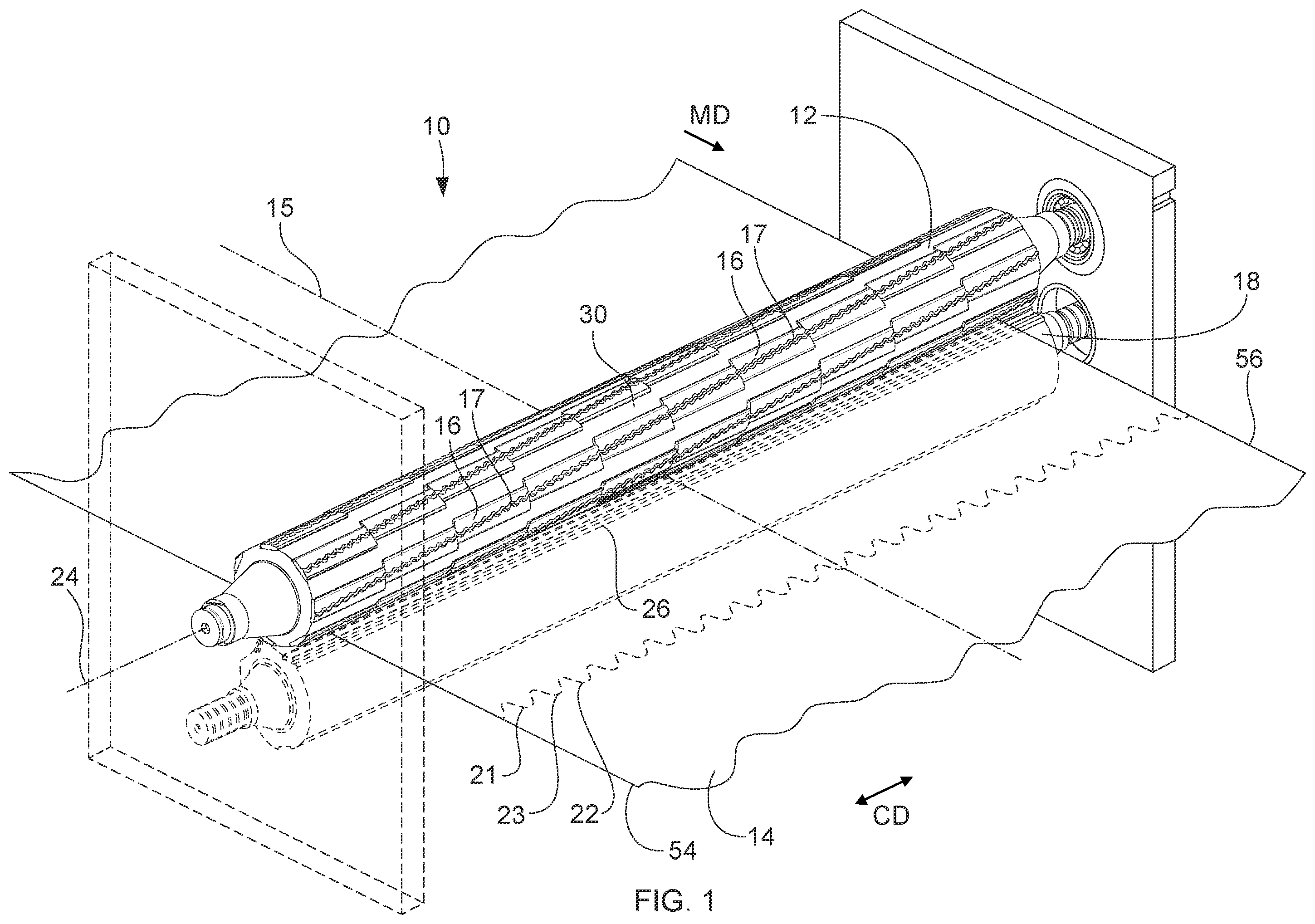 Patent US12157243 Figure 1 – Perforating apparatus and method for manufacturing a shaped line of weakness