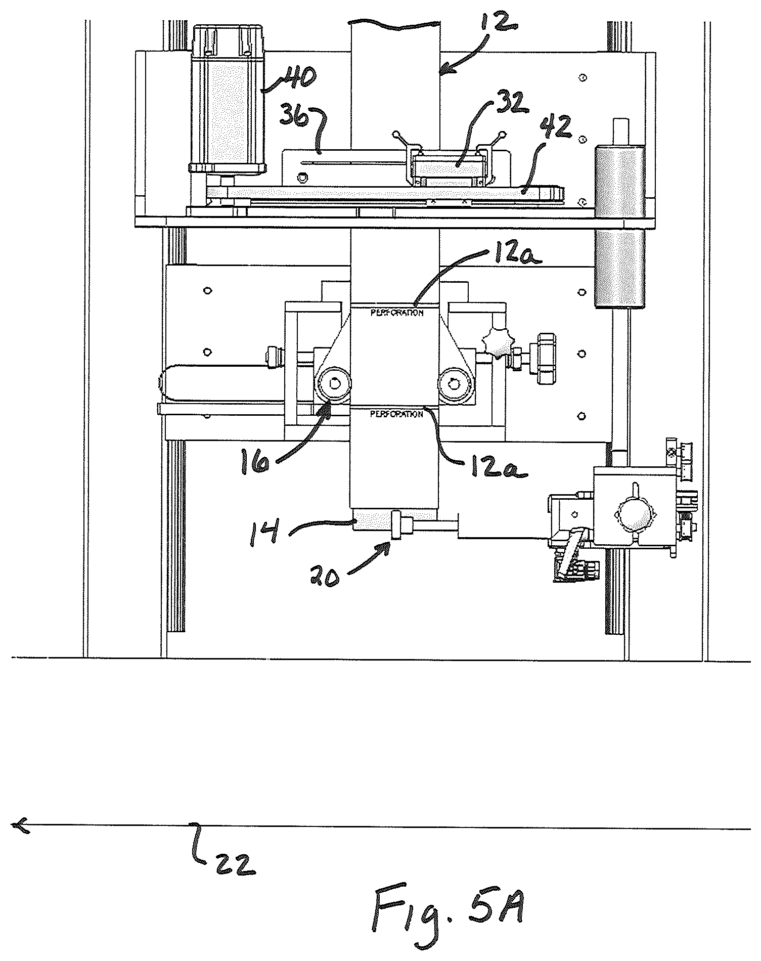 Patent US12157246 Figure 6 – Machine and method for applying tubular shrink sleeve material to objects