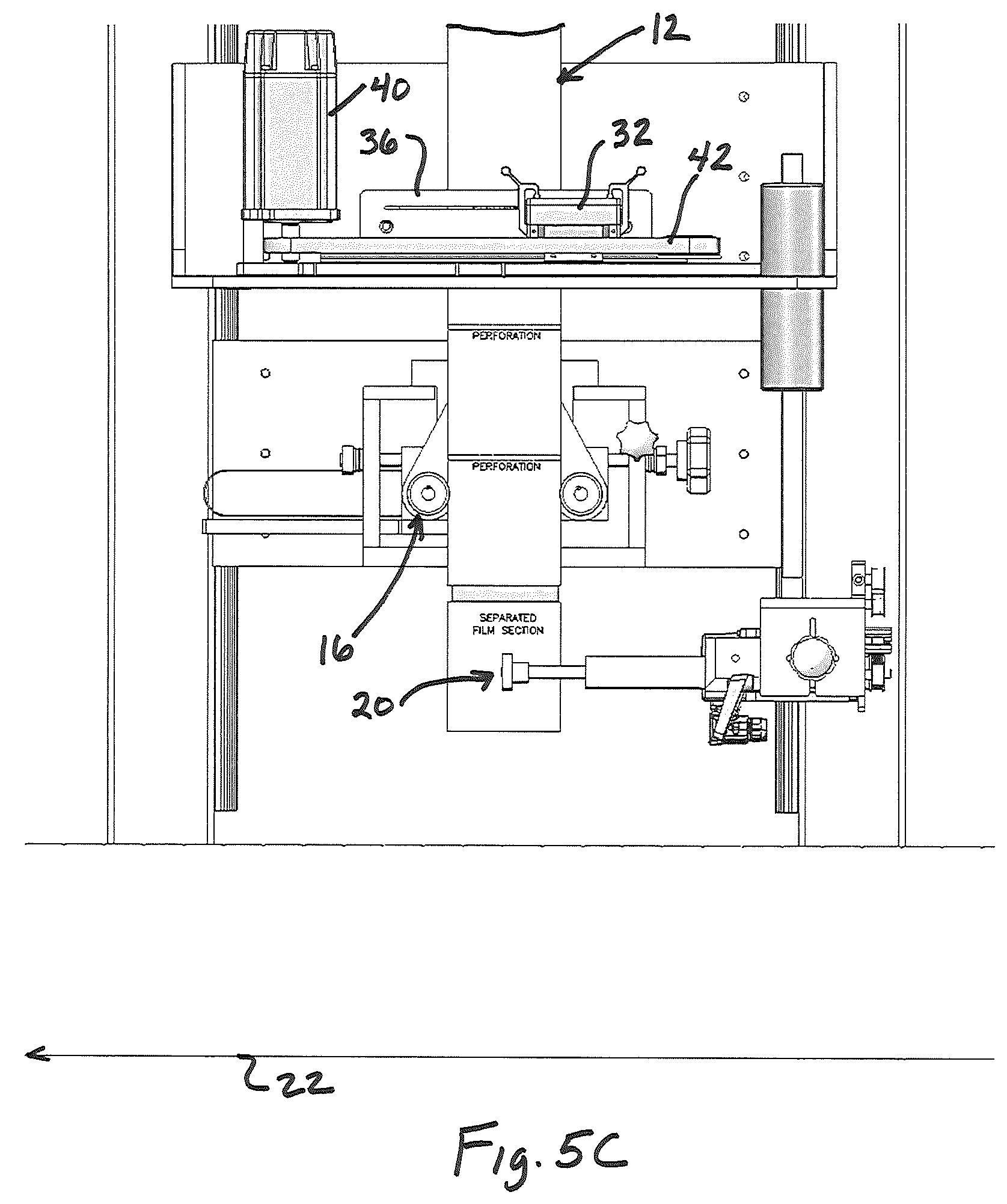 Patent US12157246 Figure 8 – Machine and method for applying tubular shrink sleeve material to objects