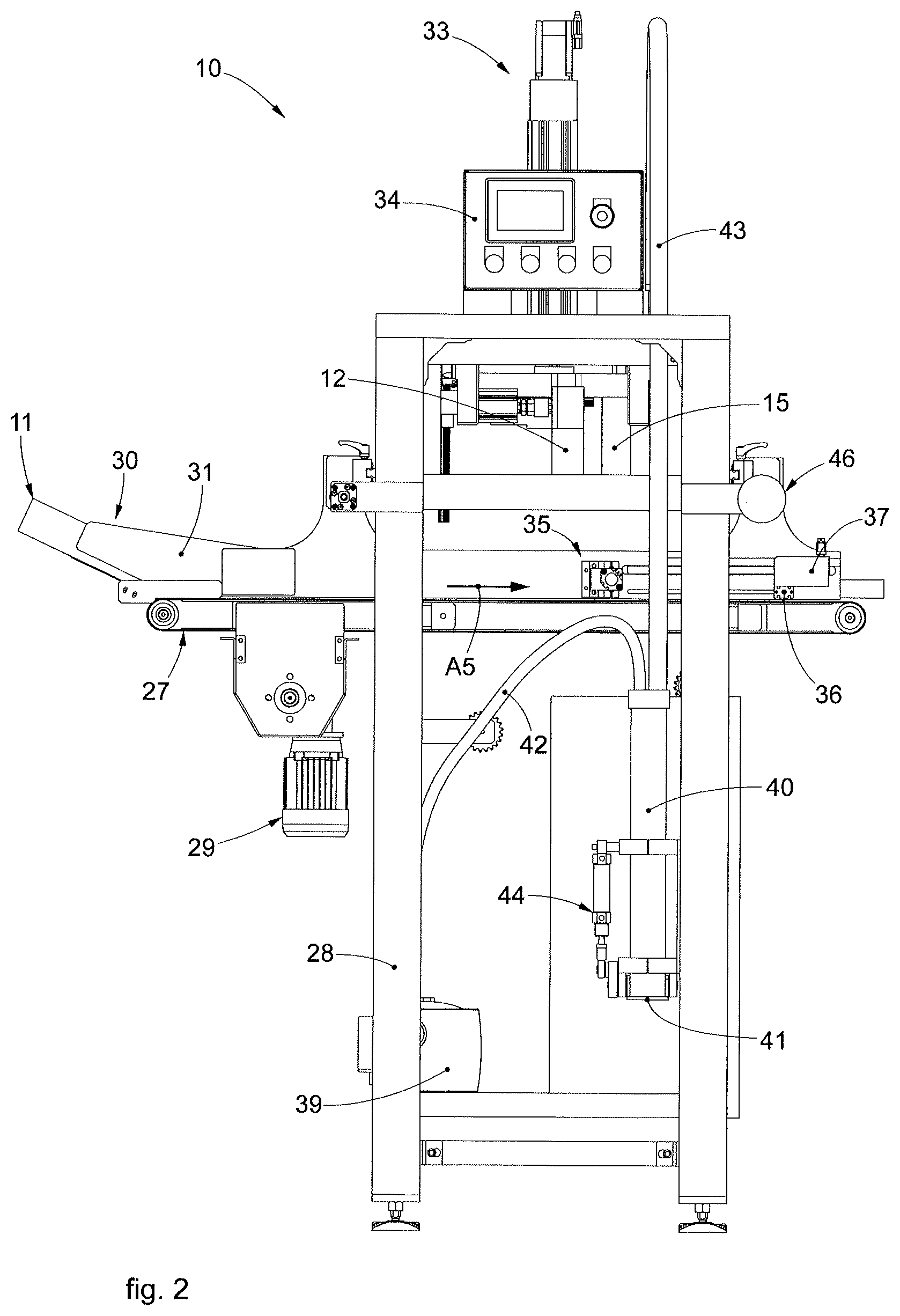 Patent US12157247 Figure 2 – Machine and method for punching a box-shaped element or suchlike