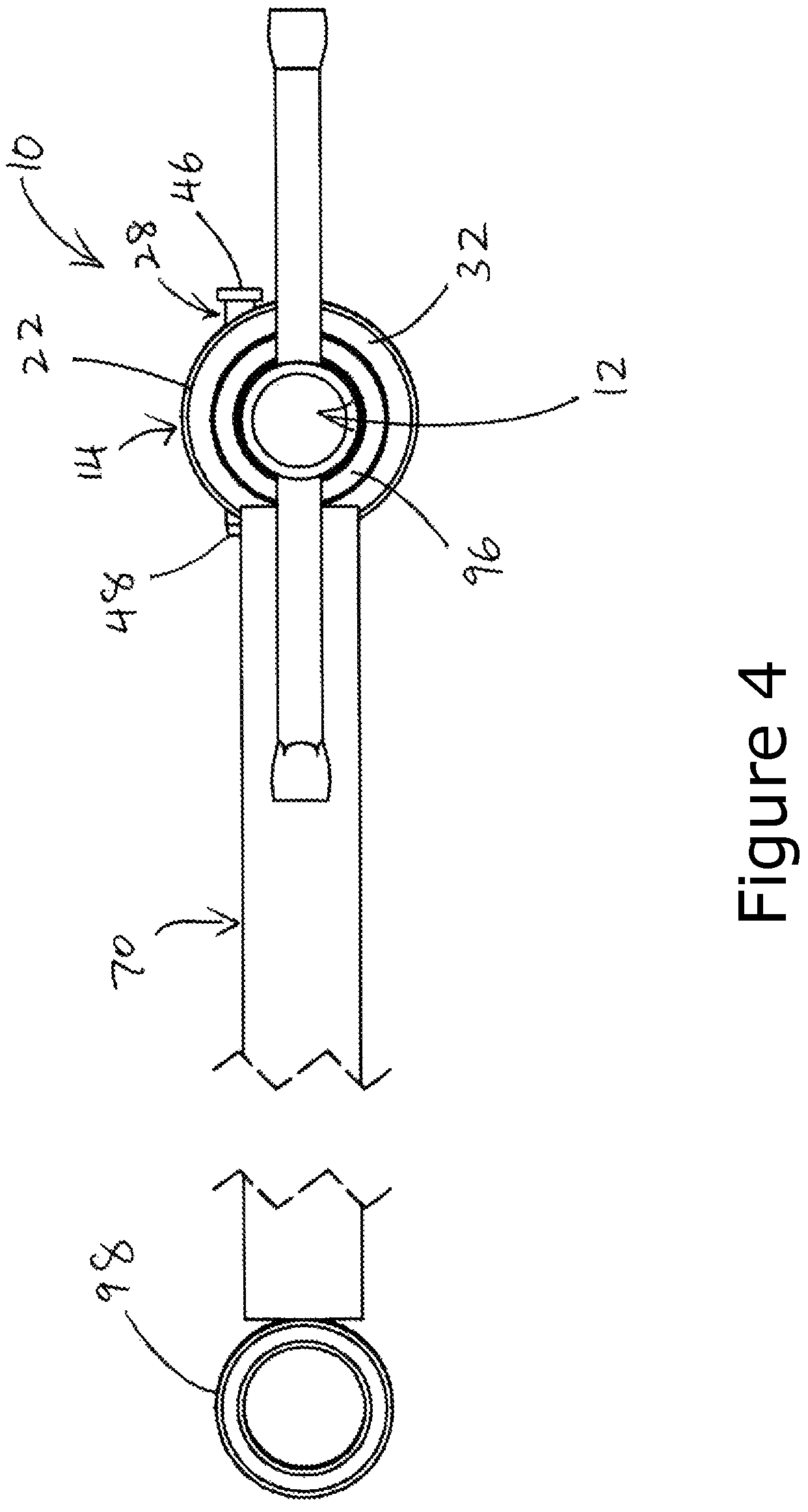 Patent US12157248 Figure 4 – Log dog and adjustable log dog set bar assembly