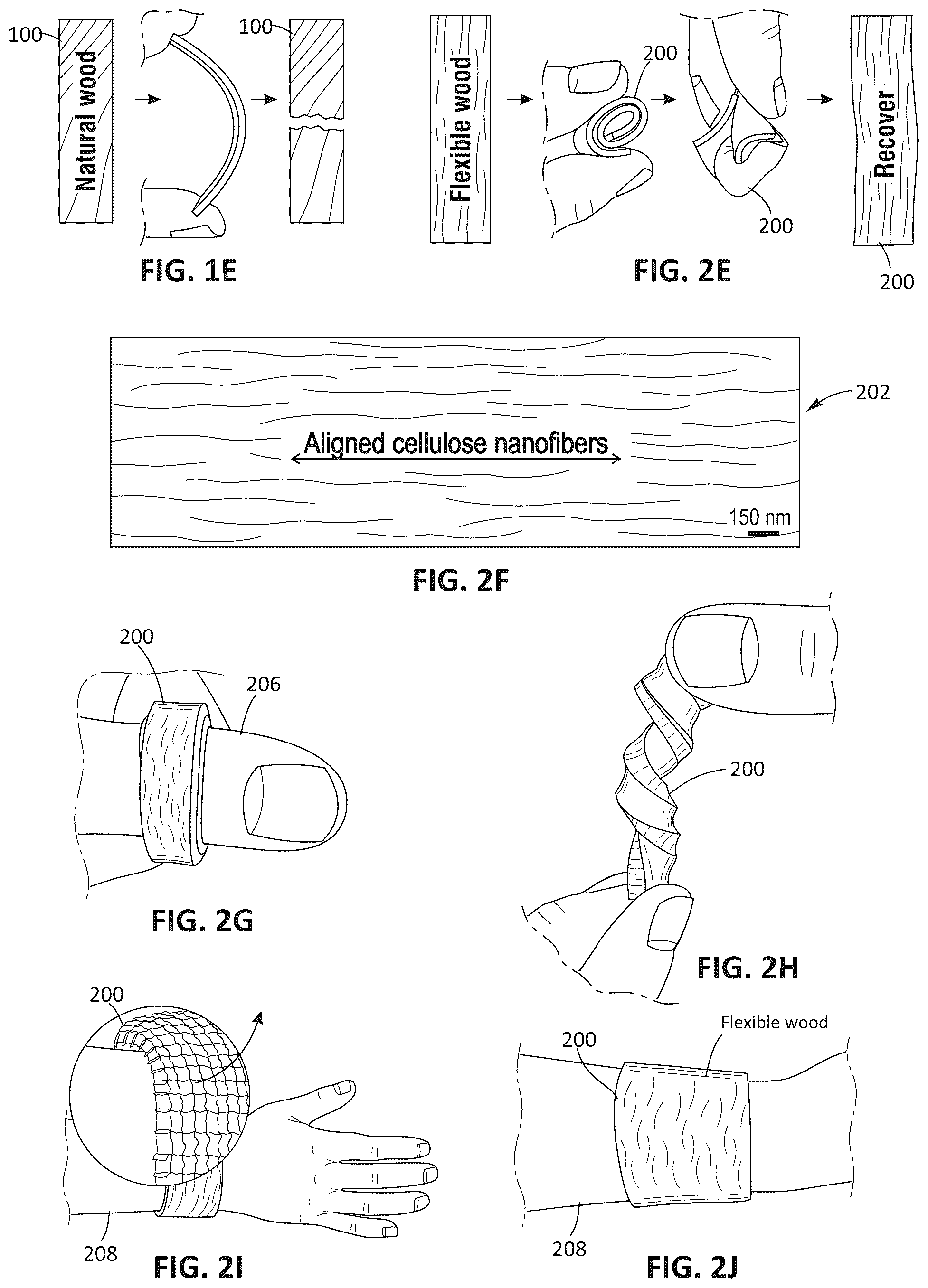 Patent US12157249 Figure 2 – Flexible wood structures and devices, and methods for fabricating and use thereof