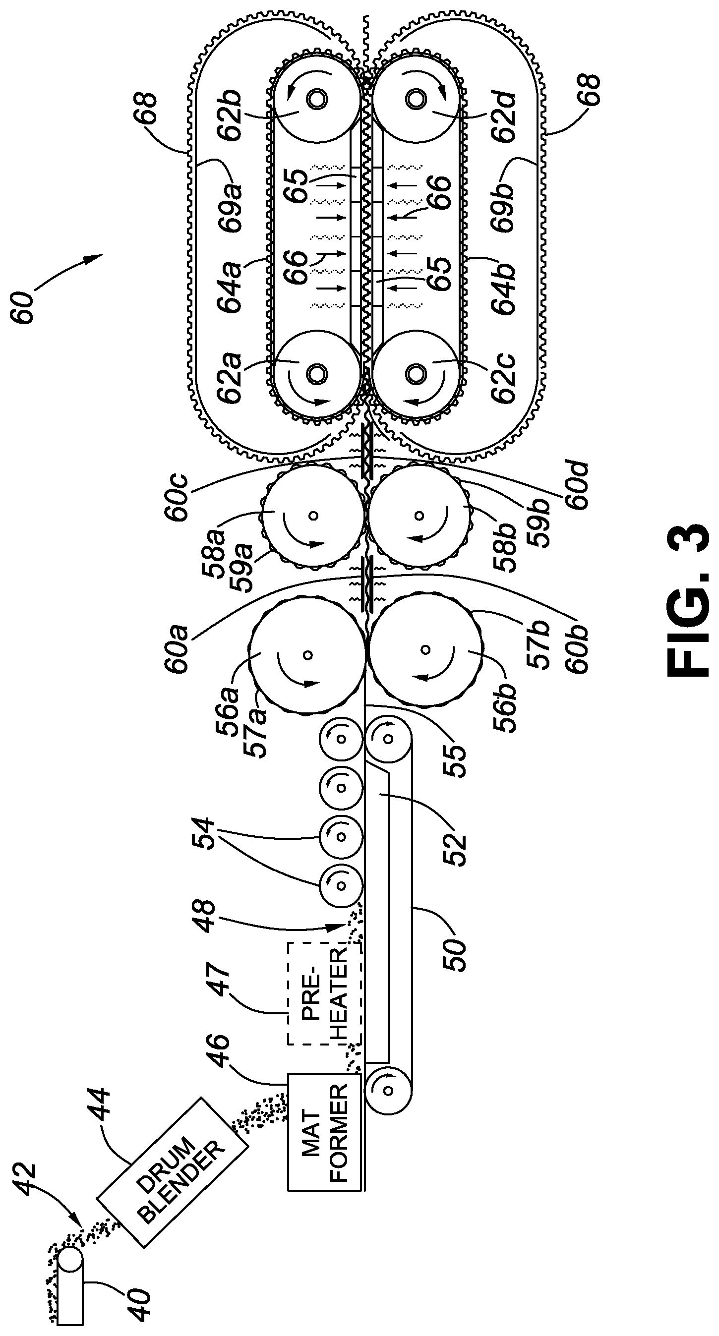 Patent US12157250 Figure 2 – Composite wood panels with corrugated cores and method of manufacturing same
