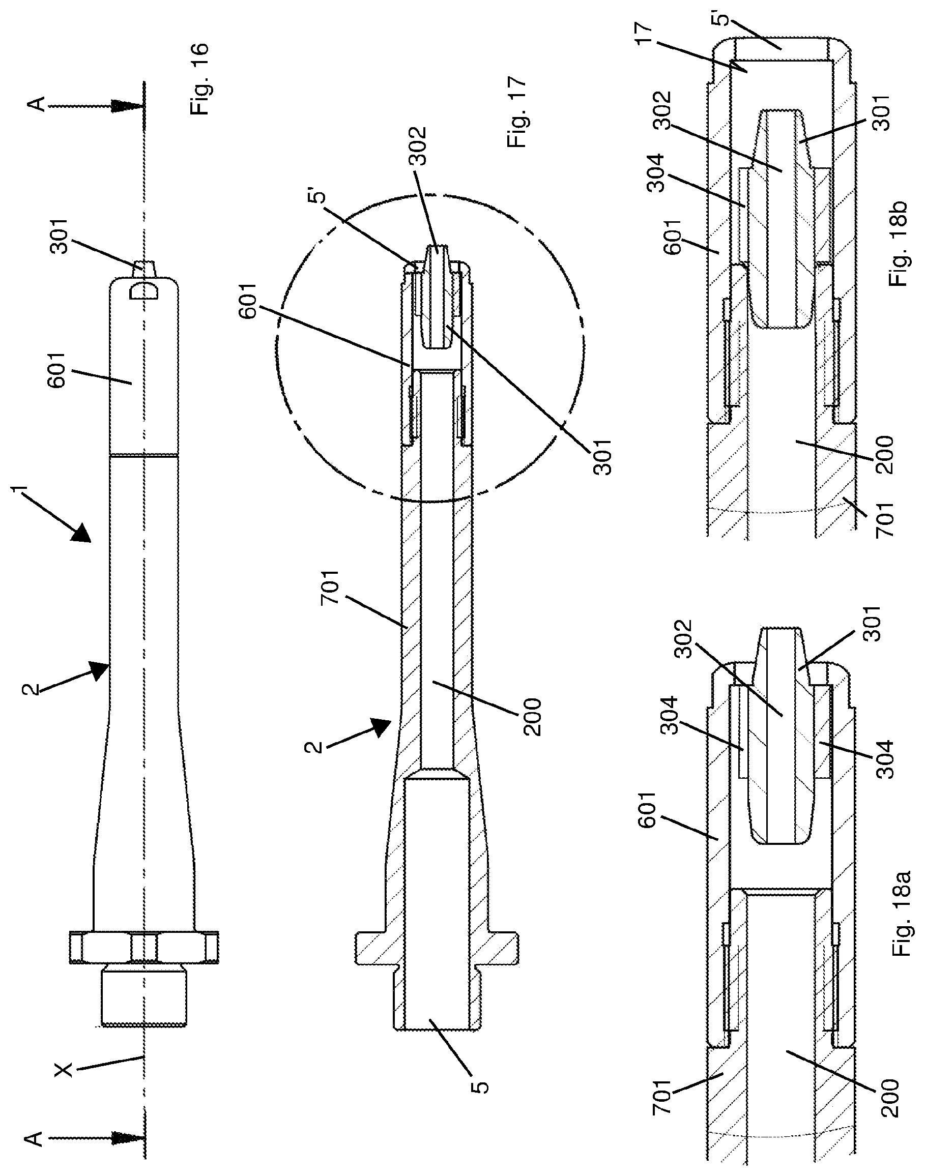 Patent US12157257 Figure 17 – Cooling and retaining pin for an apparatus for cooling and handling preforms made of plastic material