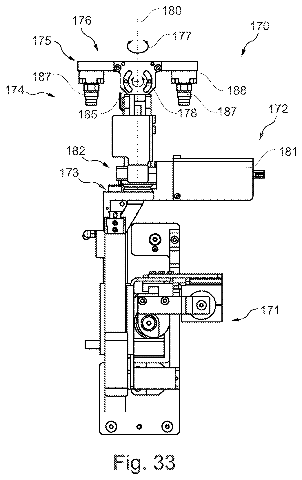 Patent US12157266 Figure 18 – Gripper for a draping frame and for a device, draping frame, device and method for the forming of and/or covering using a film element, system for manufacturing a moulded part or a covered component, method for retro-fitting a device of this type, method for manufacturing a covered component