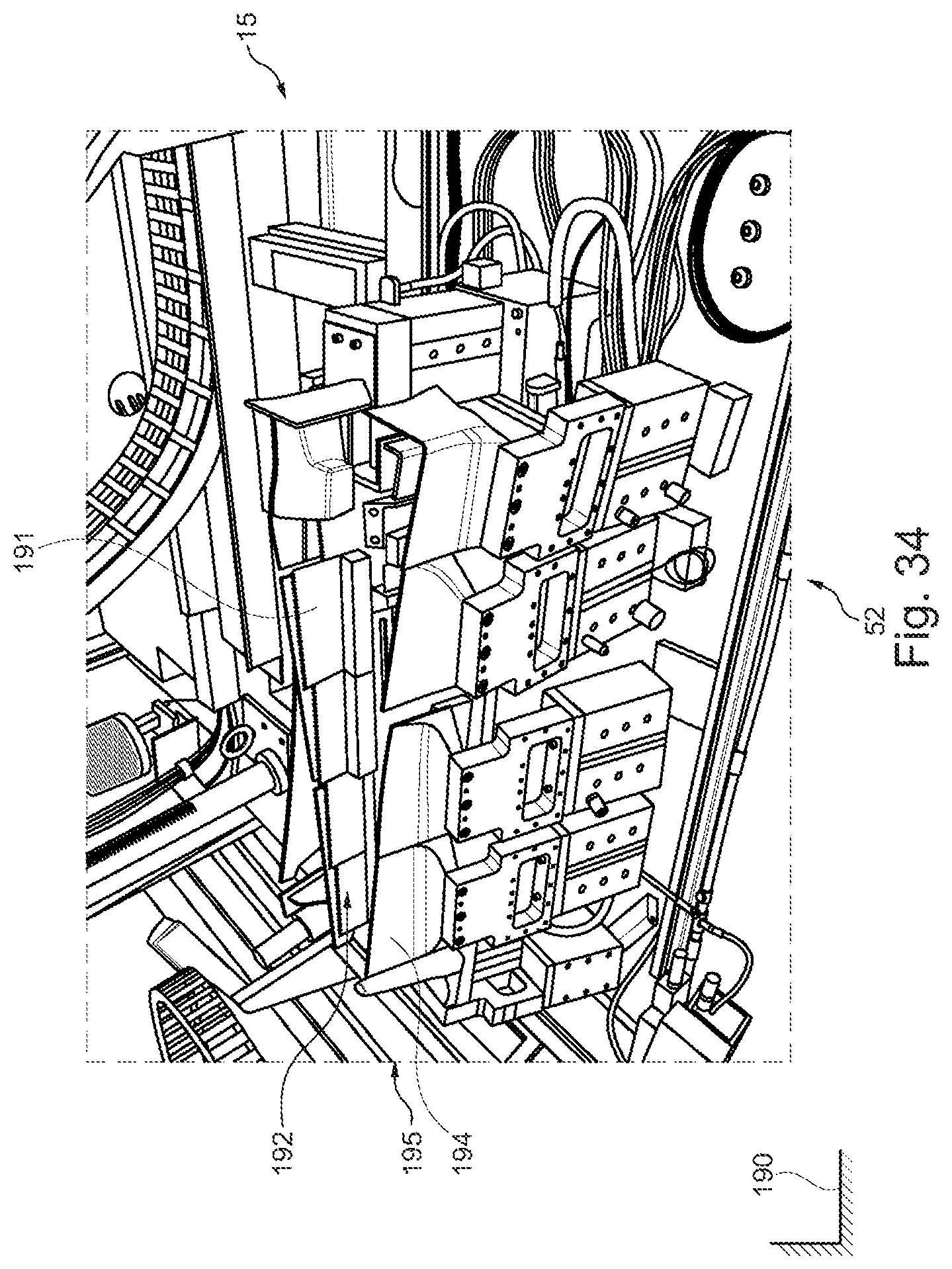 Patent US12157266 Figure 19 – Gripper for a draping frame and for a device, draping frame, device and method for the forming of and/or covering using a film element, system for manufacturing a moulded part or a covered component, method for retro-fitting a device of this type, method for manufacturing a covered component