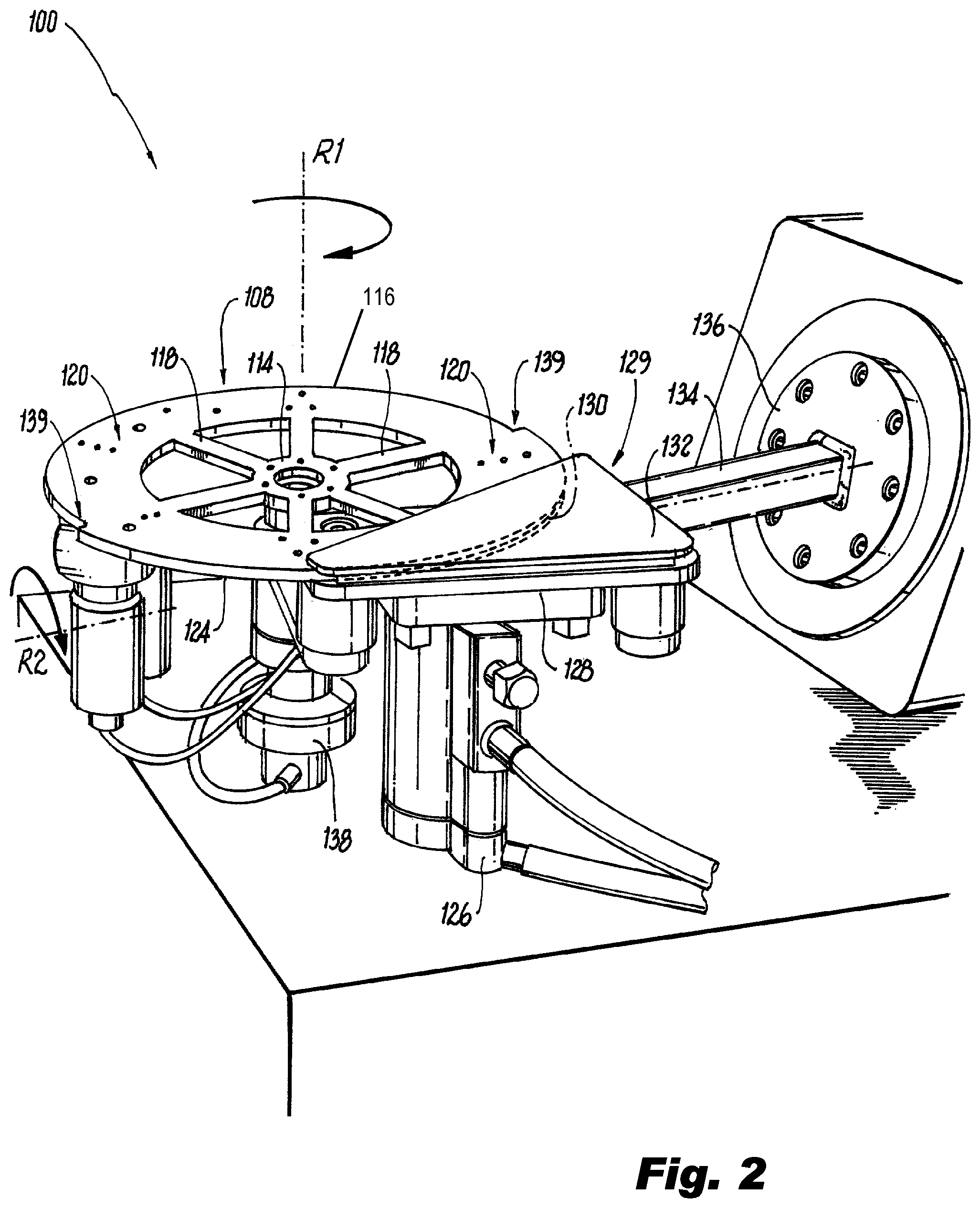 Patent US12157272 Figure 2 – Two-axis depowdering
