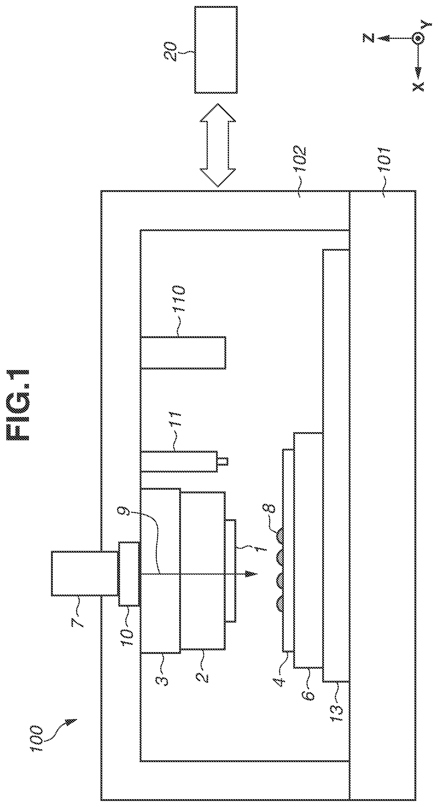 Patent US12157307 — Liquid discharge apparatus, liquid discharge method, film forming apparatus, and article manufacturing method — Figure 1