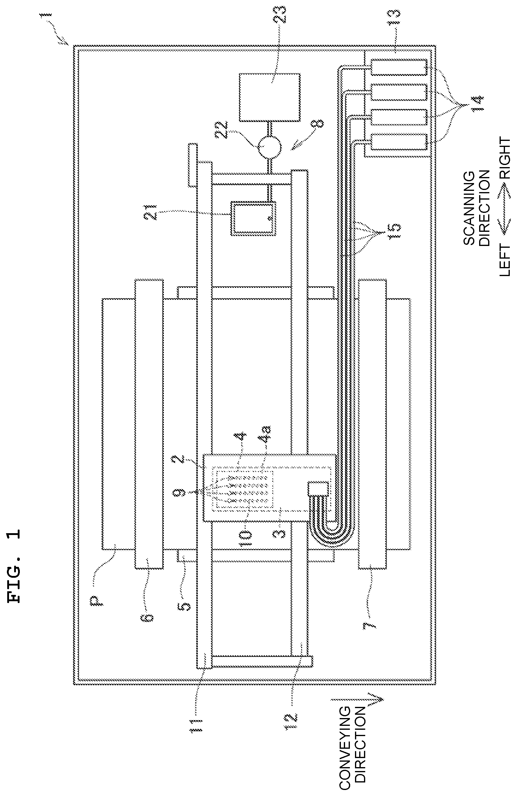 Patent US12157308 Figure 1 – Liquid discharging apparatus