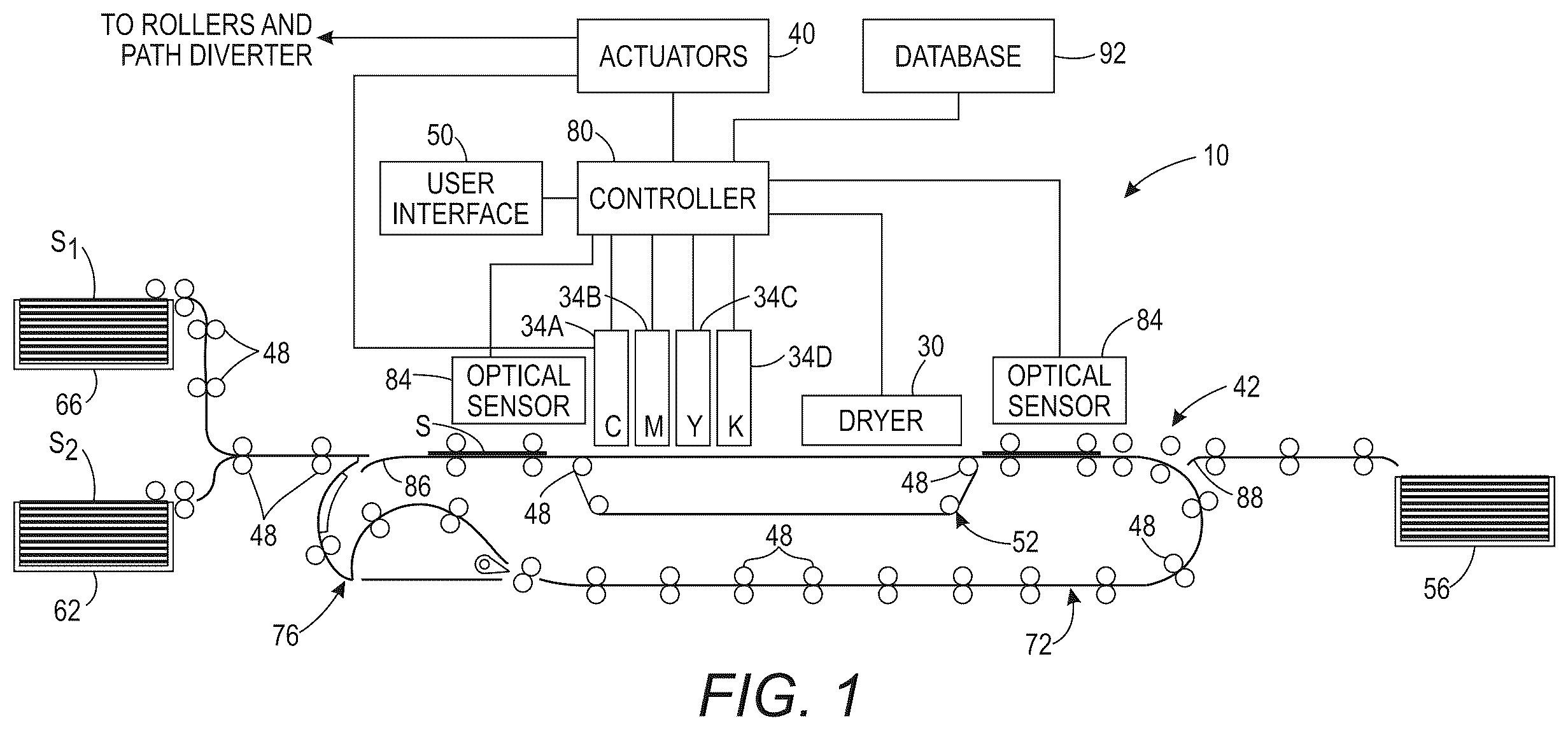 Patent US12157321 — System and method for improving ink image quality in an inkjet printer — Figure 1