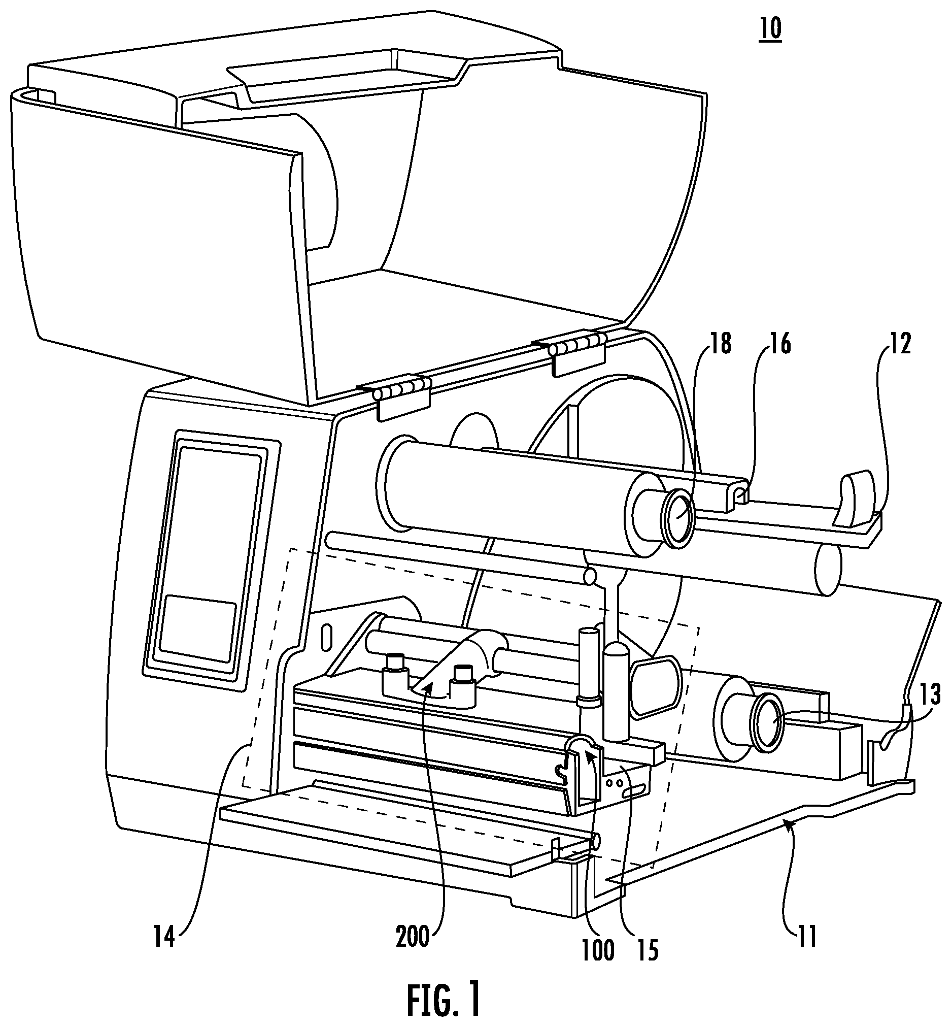 Patent US12157324 Figure 1 – Printhead pressure arm assembly for a printing apparatus