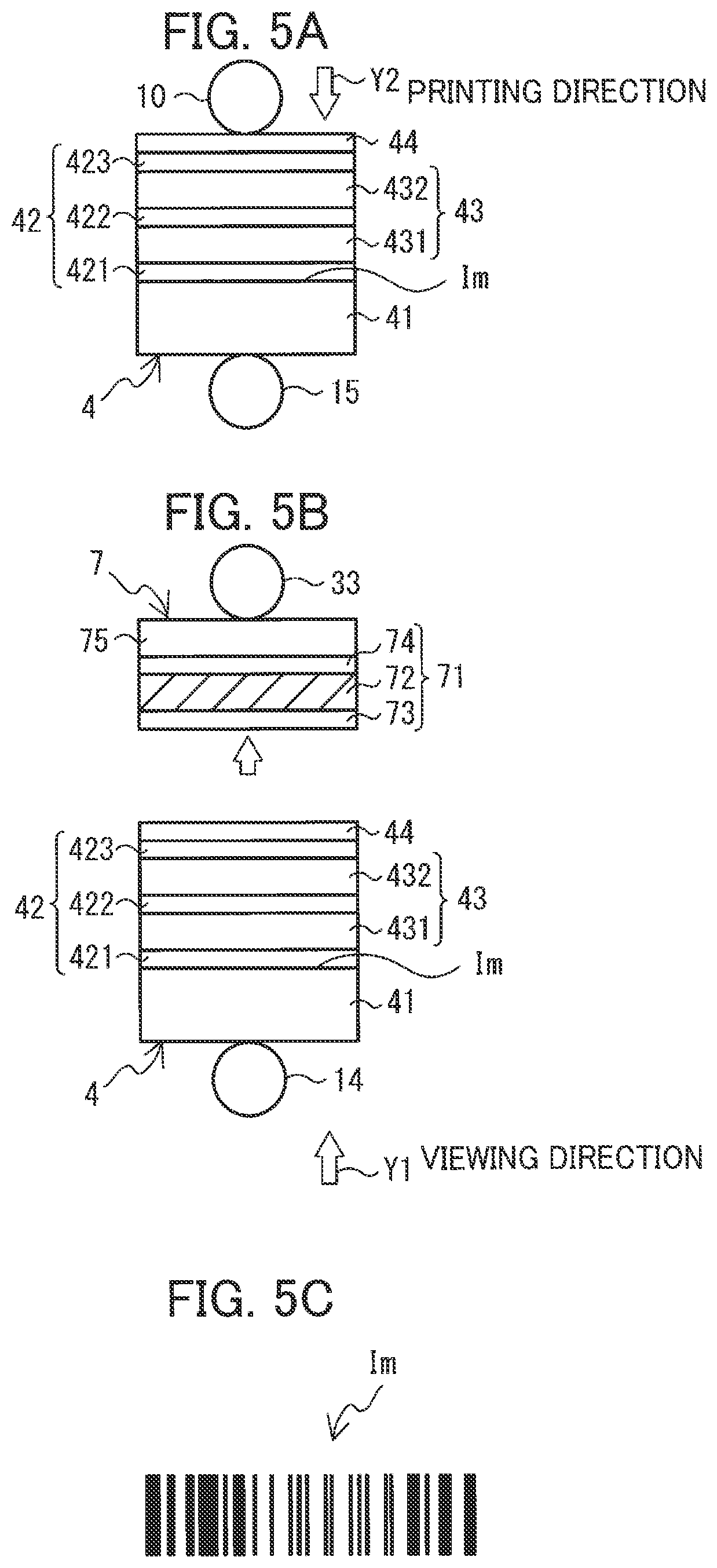 Patent US12157327 Figure 5 – Medium including heat-sensitive medium and adhesive medium whose base material has image pre-printed thereon
