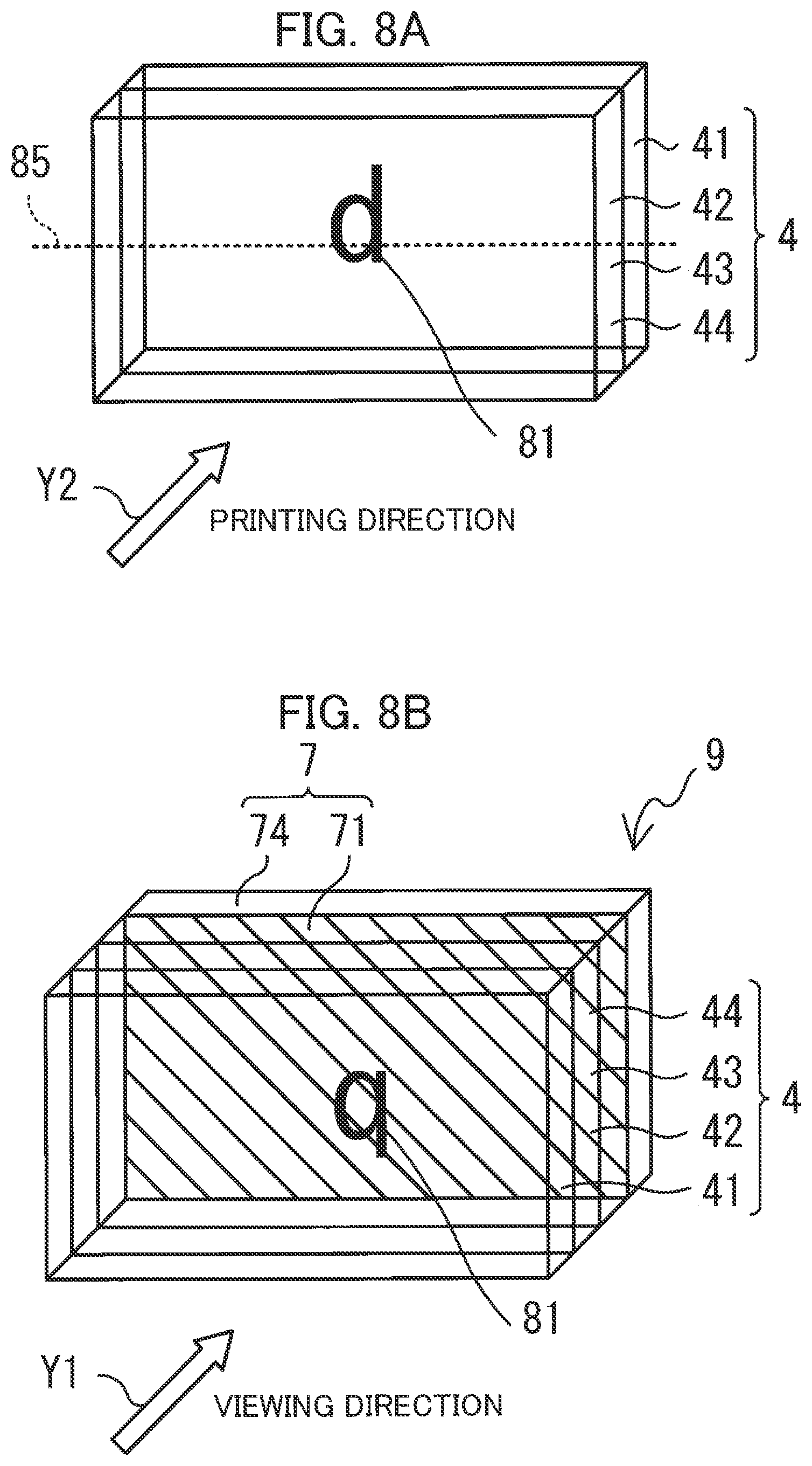 Patent US12157327 Figure 8 – Medium including heat-sensitive medium and adhesive medium whose base material has image pre-printed thereon
