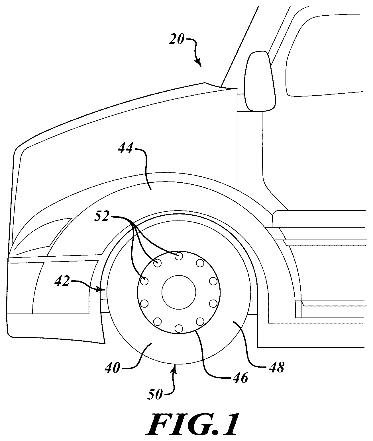 Patent US12157336 Figure 1 – Floating wheel cover
