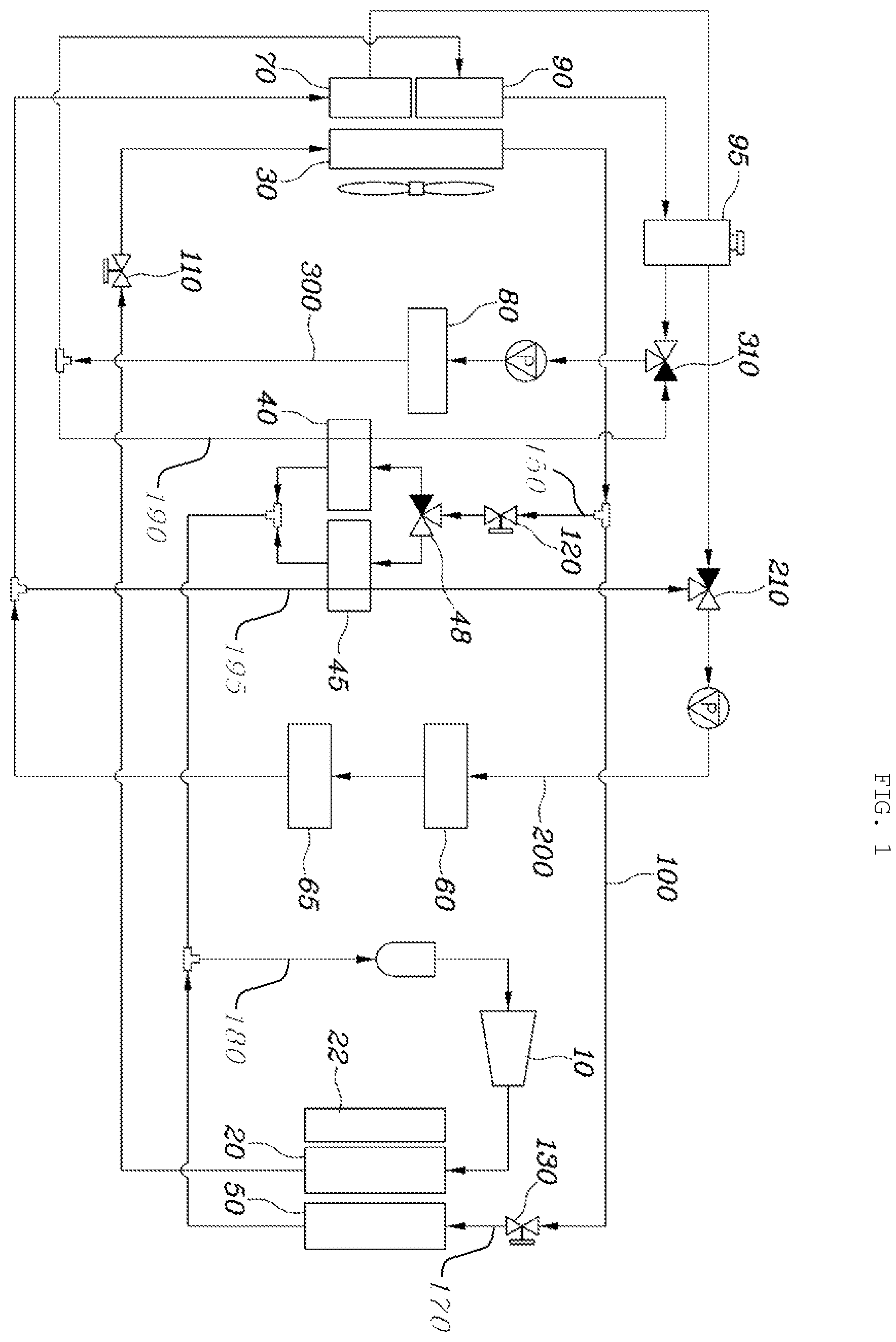 Patent US12157345 Figure 1 – Integrated thermal management circuit for vehicle