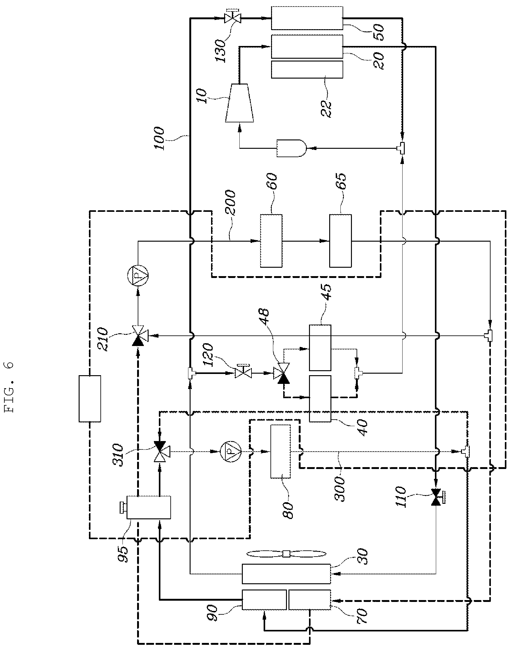 Patent US12157345 Figure 6 – Integrated thermal management circuit for vehicle