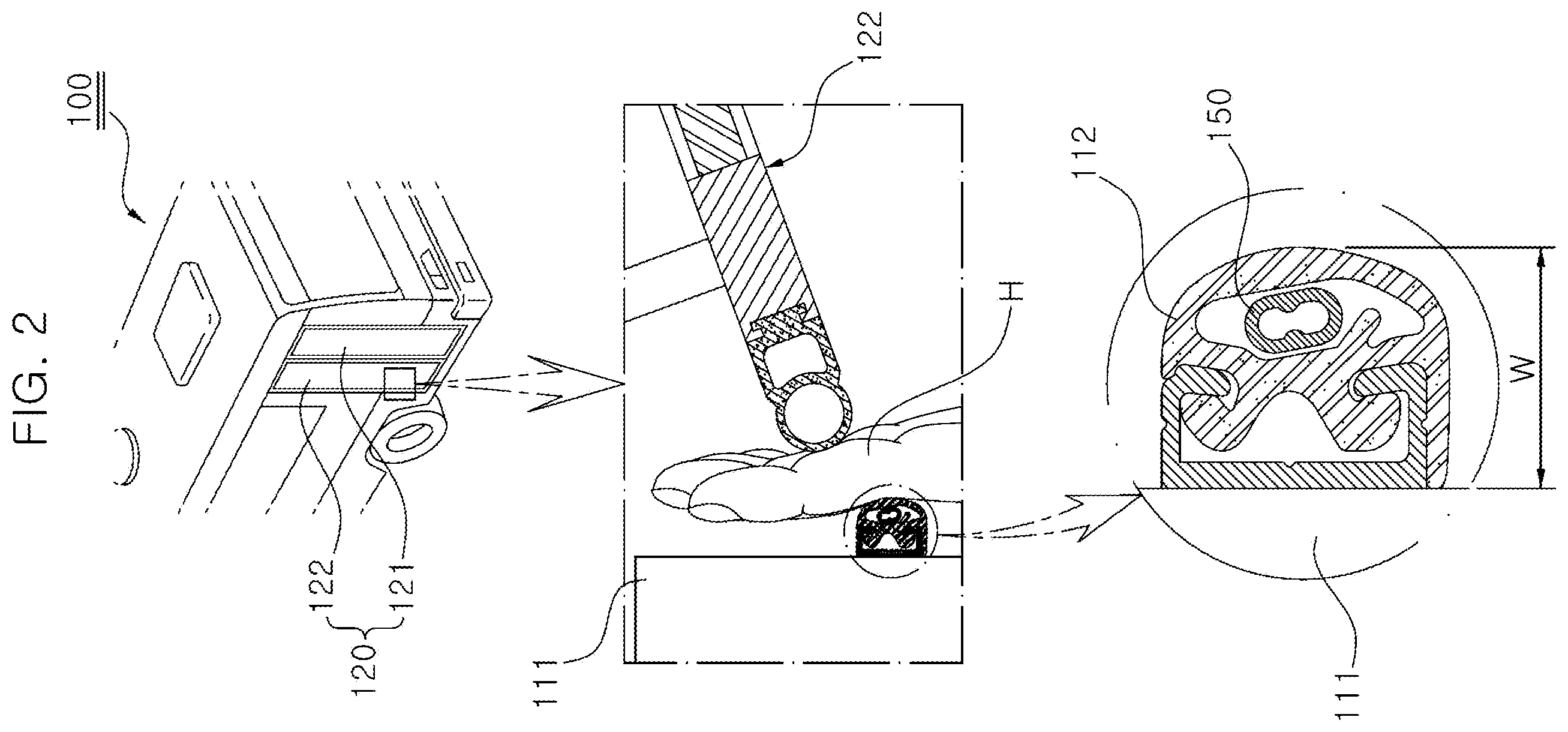 Patent US12157352 Figure 2 – Weather strip for vehicle