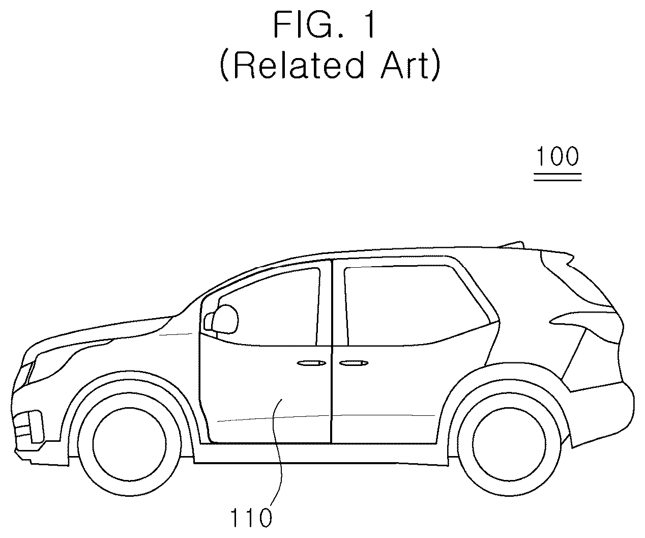 Patent US12157353 Figure 1 – Panel door for vehicle having improved stiffness