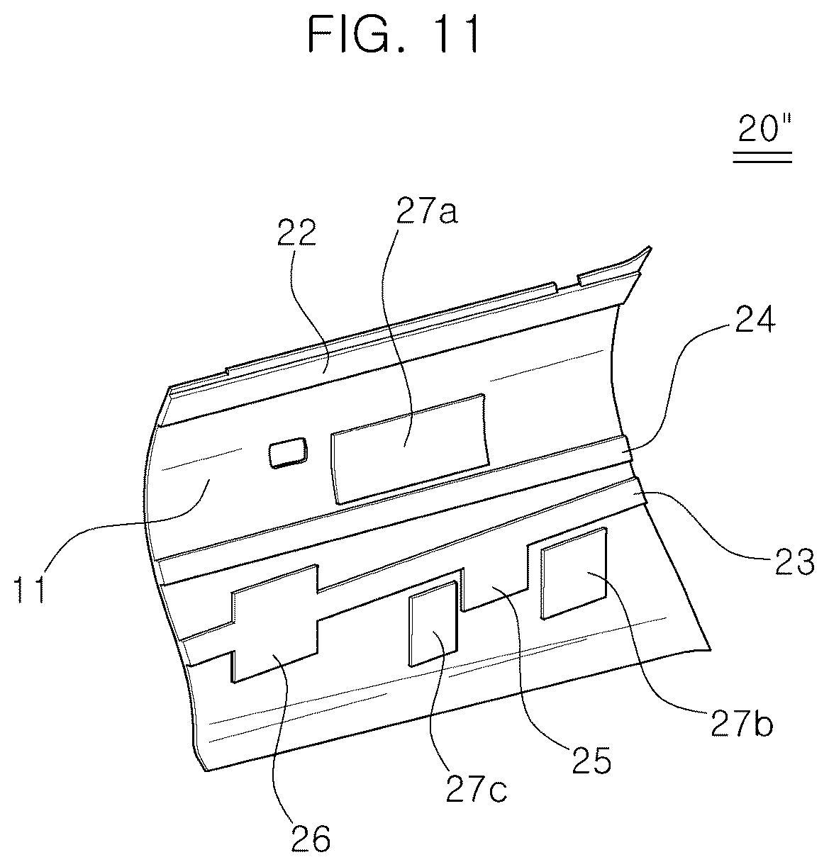 Patent US12157353 Figure 10 – Panel door for vehicle having improved stiffness