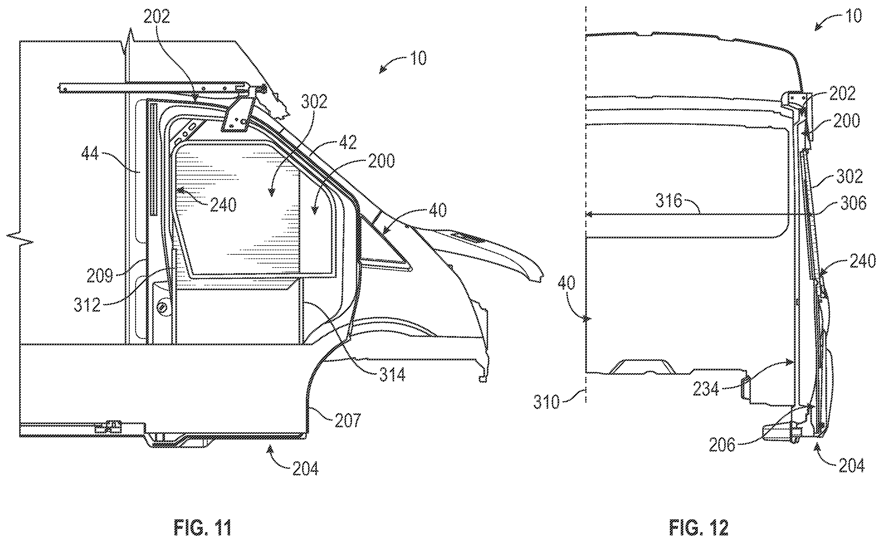 Patent US12157354 Figure 9 – Vehicle door and window arrangement