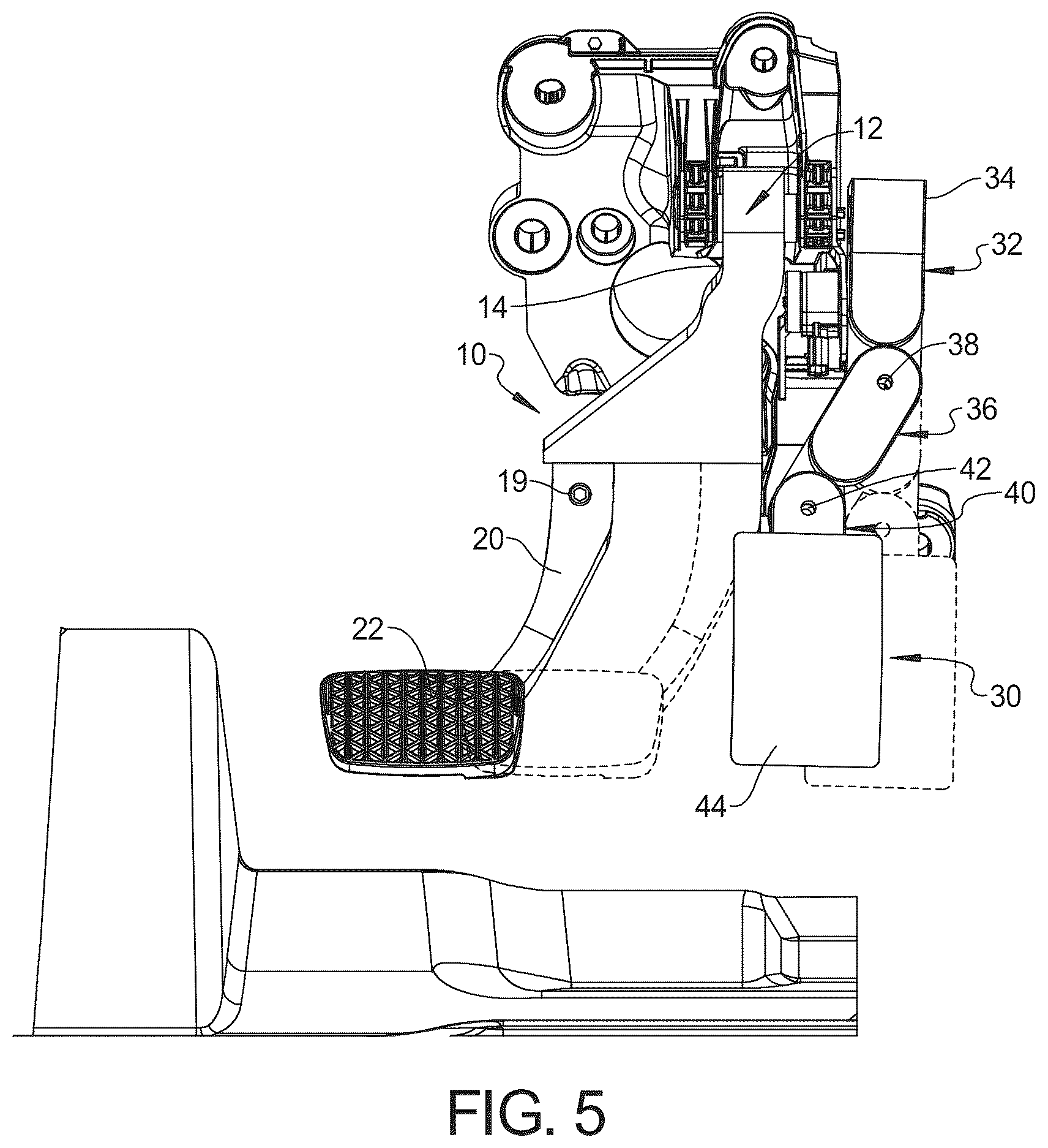 Patent US12157367 Figure 2 – Adjustable pedal system