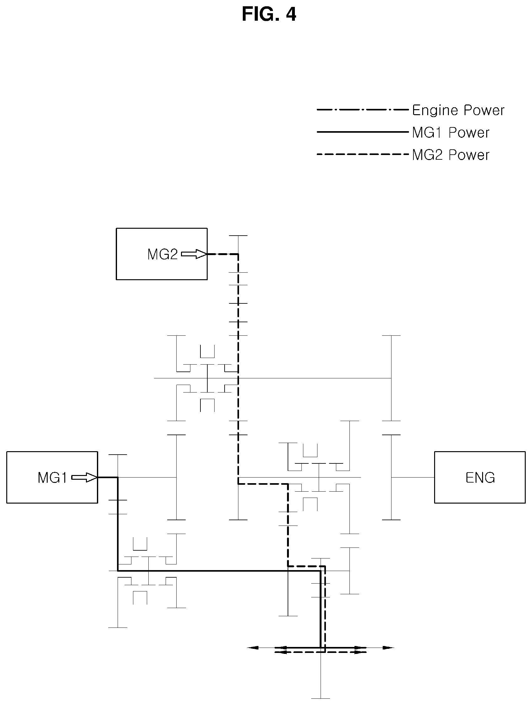 Patent US12157370 Figure 4 – Hybrid powertrain for vehicle