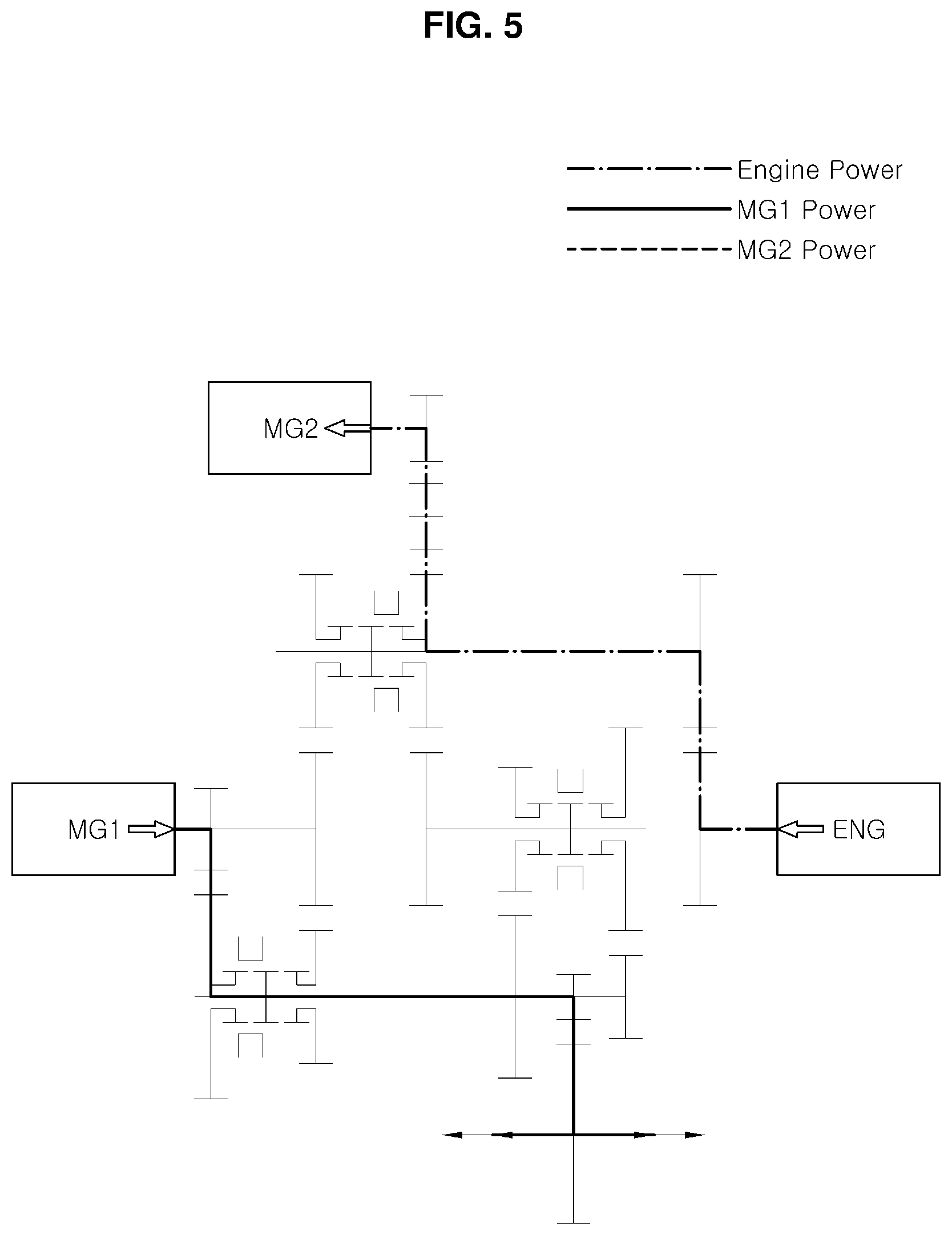 Patent US12157370 Figure 5 – Hybrid powertrain for vehicle