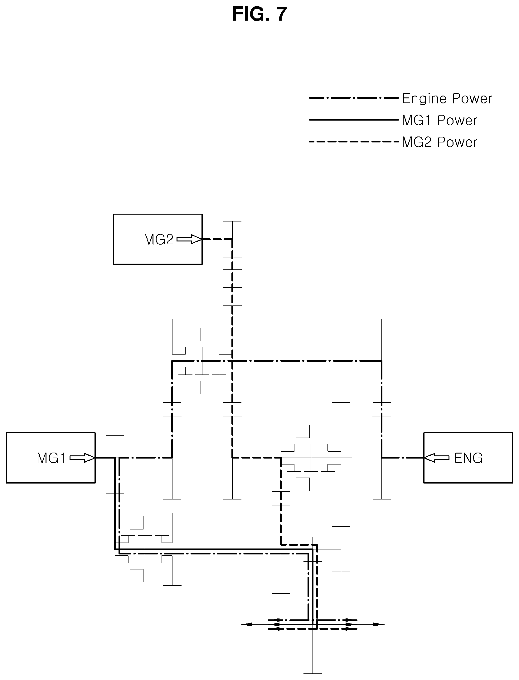 Patent US12157370 Figure 7 – Hybrid powertrain for vehicle
