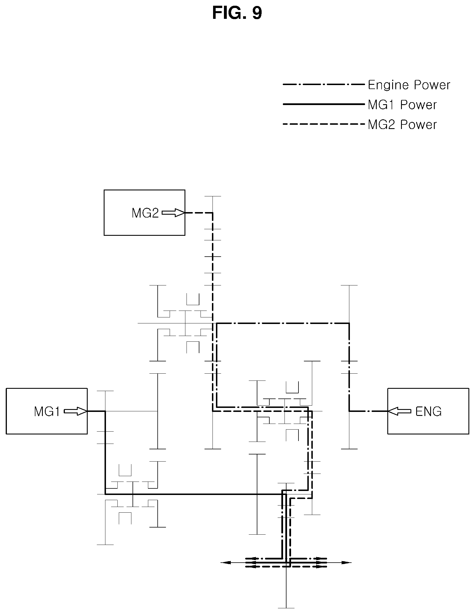 Patent US12157370 Figure 9 – Hybrid powertrain for vehicle