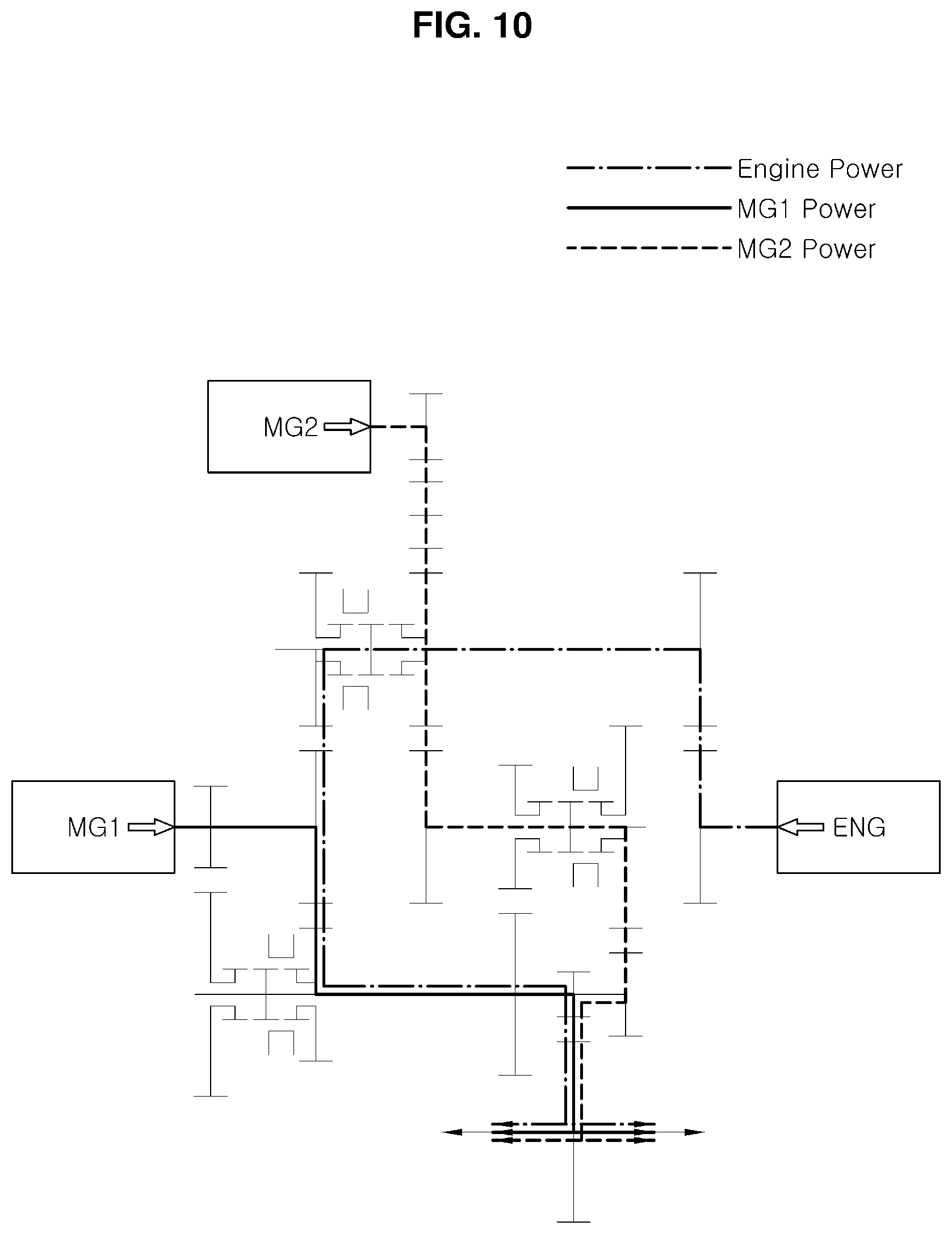 Patent US12157370 Figure 10 – Hybrid powertrain for vehicle