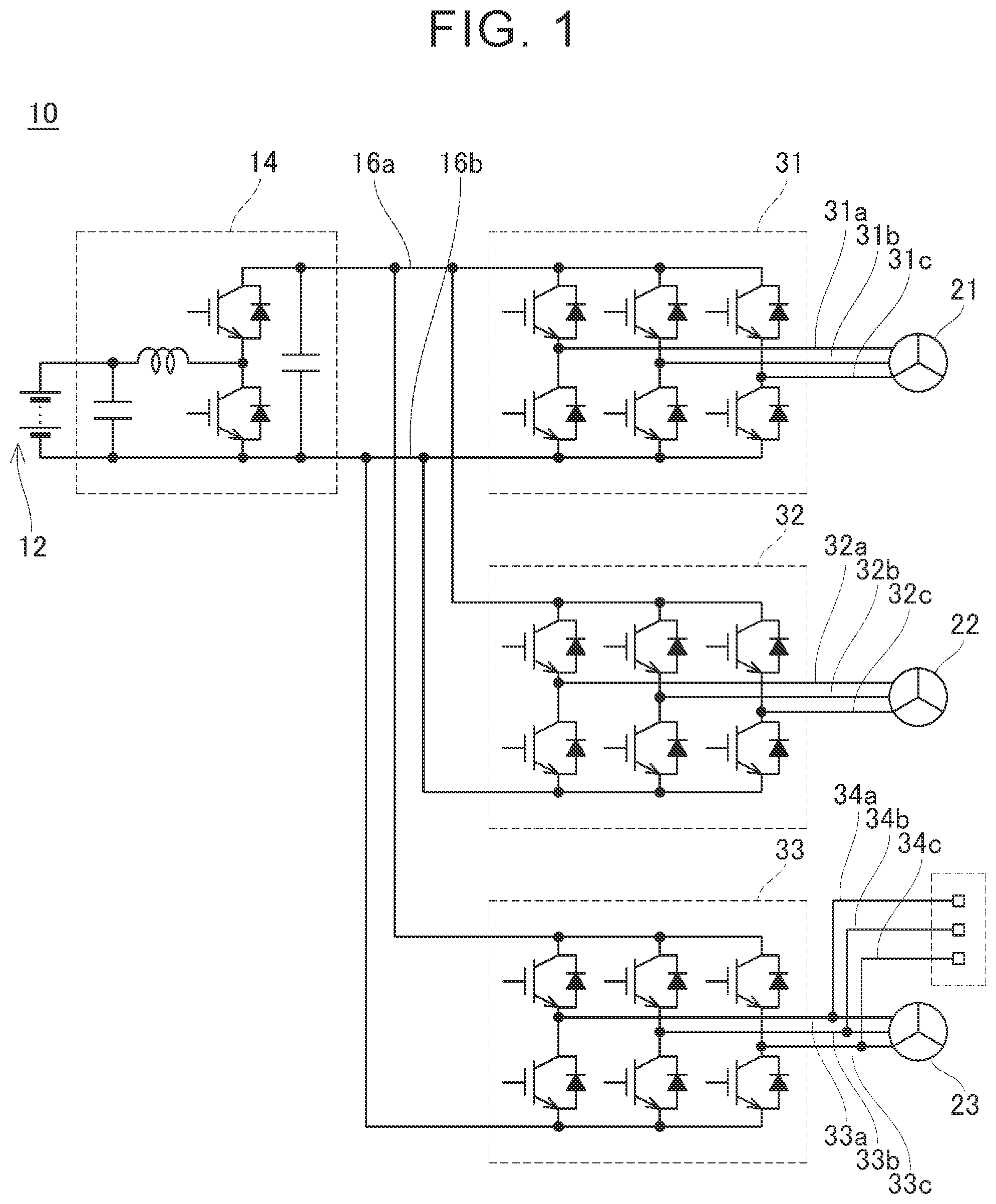 Patent US12157372 Figure 1 – Vehicle comprising changeover device and output connector for supplying different voltage types
