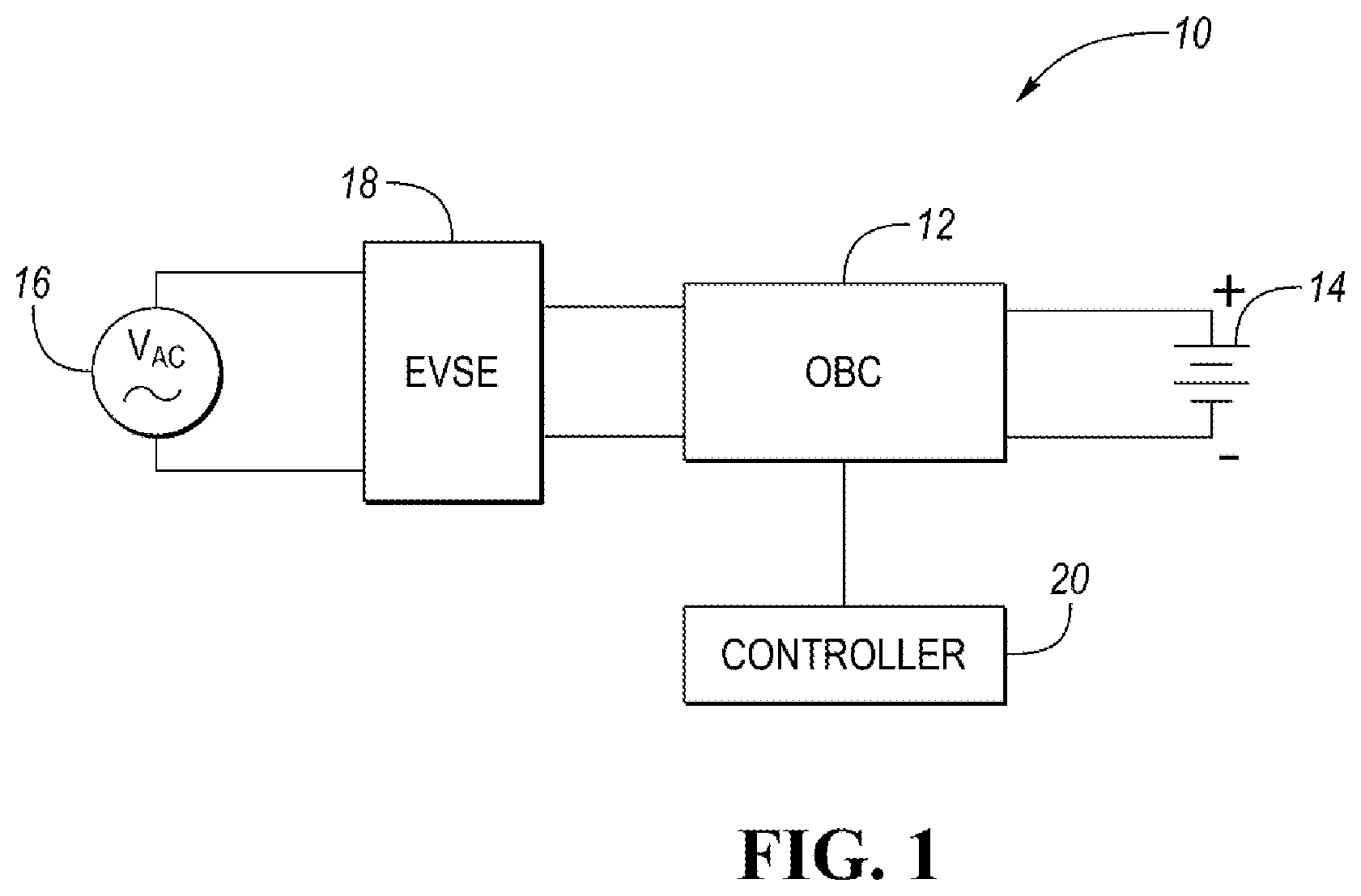 Patent US12157375 Figure 1 – Method and system for voltage-based detection of loss of neutral between on-board charger and multi-phase mains supply