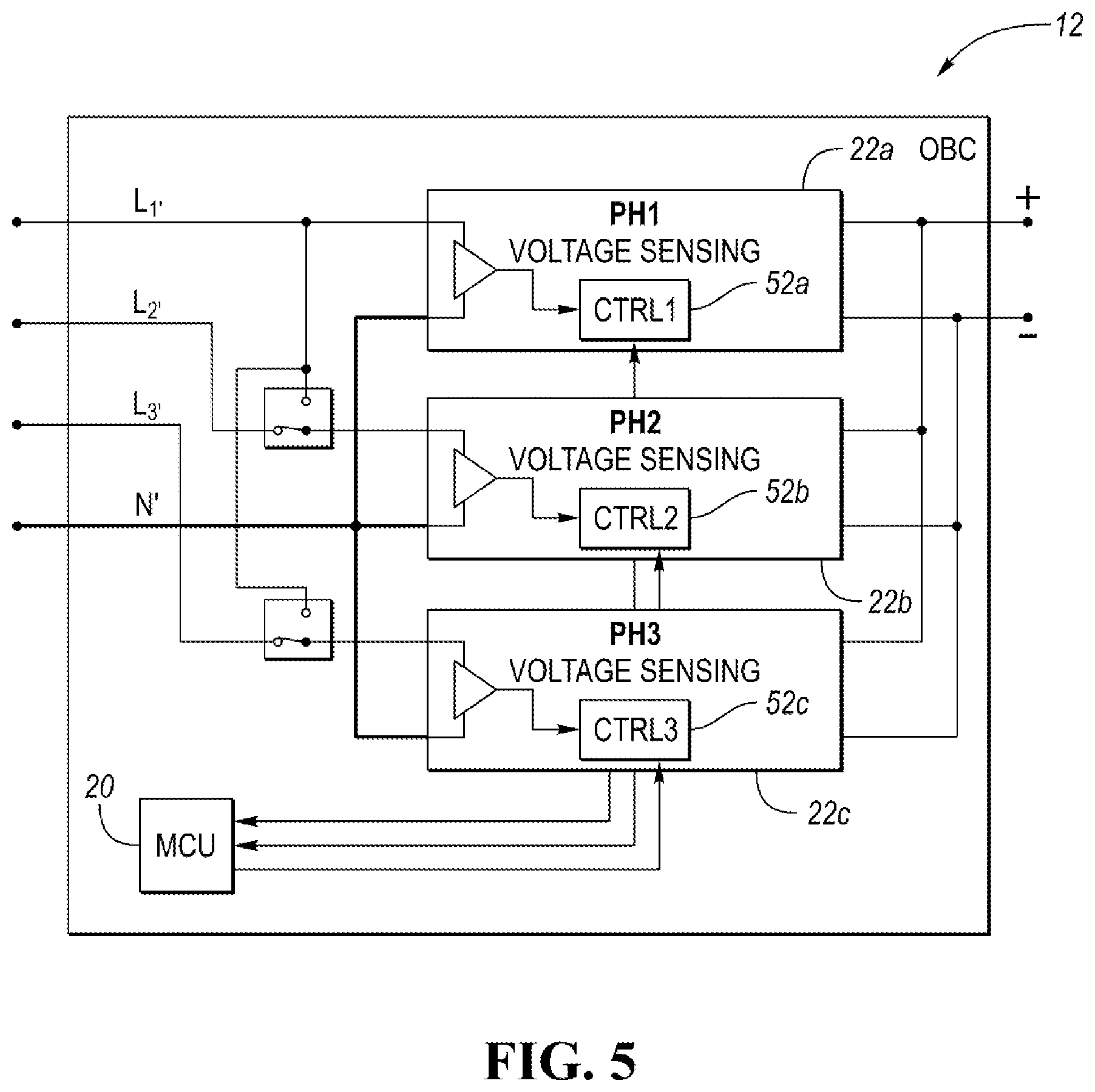 Patent US12157375 Figure 4 – Method and system for voltage-based detection of loss of neutral between on-board charger and multi-phase mains supply
