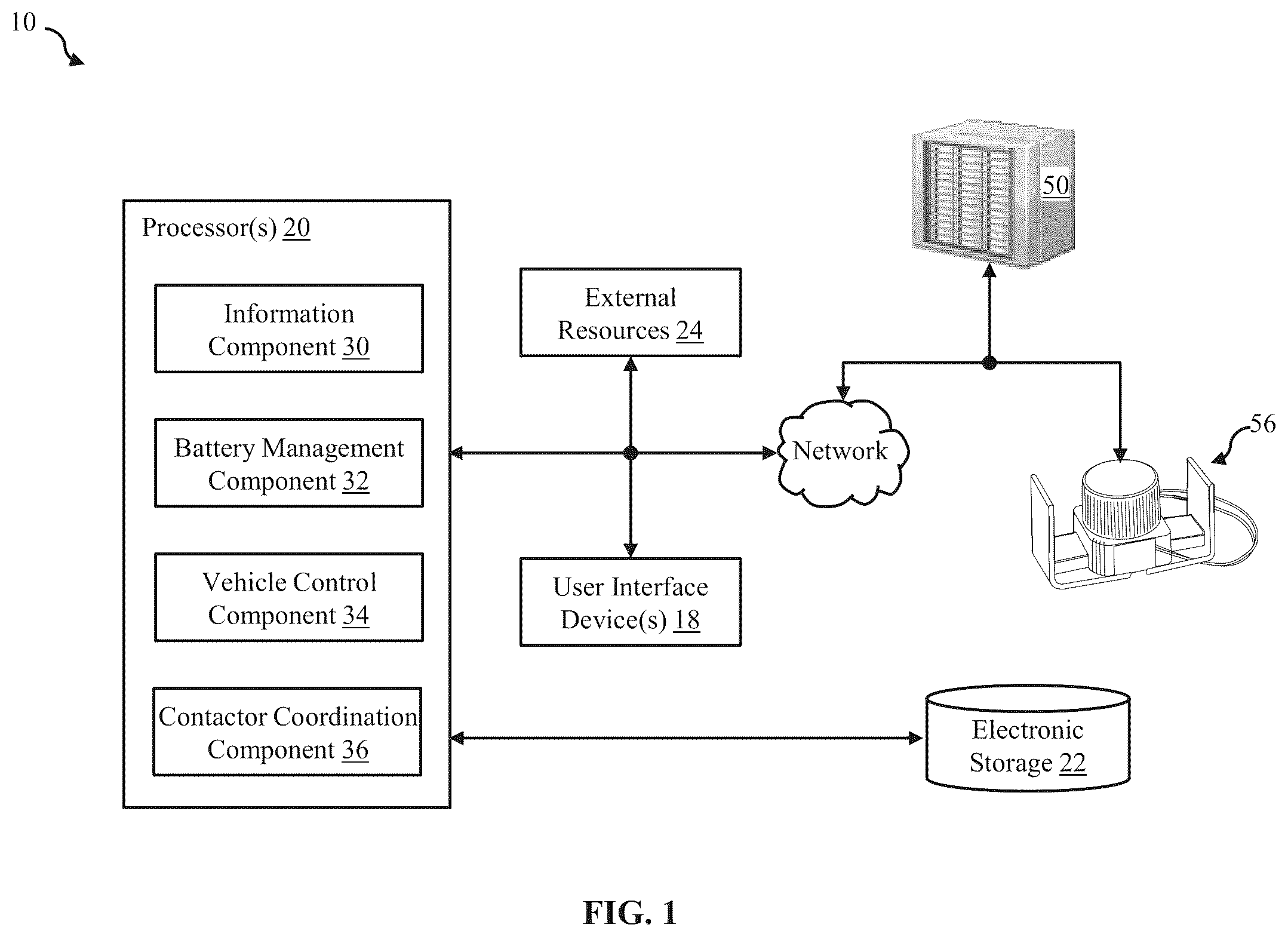 Patent US12157376 Figure 1 – Systems and methods for adding a contactor at or near an MSD
