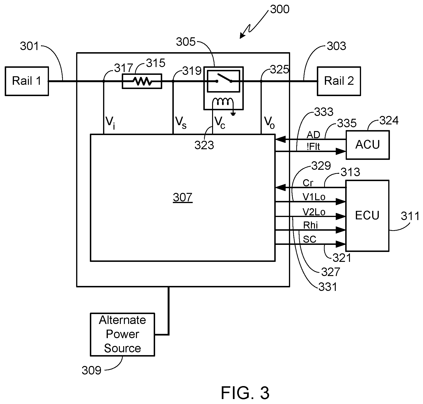 Patent US12157377 Figure 3 – Redundant vehicle power distribution system