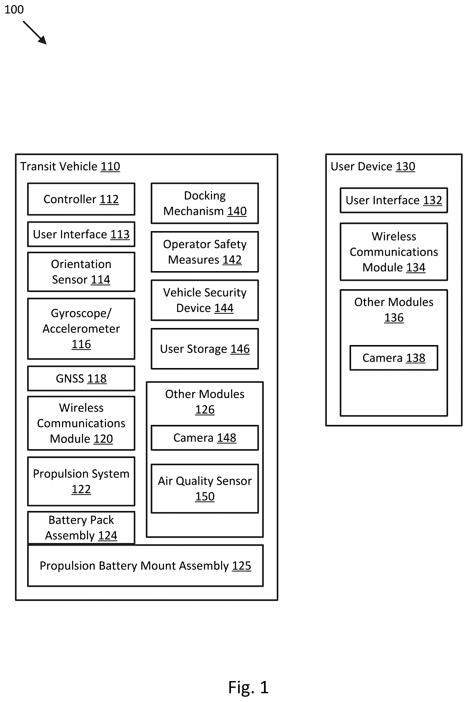 Patent US12157378 Figure 1 – Propulsion battery mount systems and methods