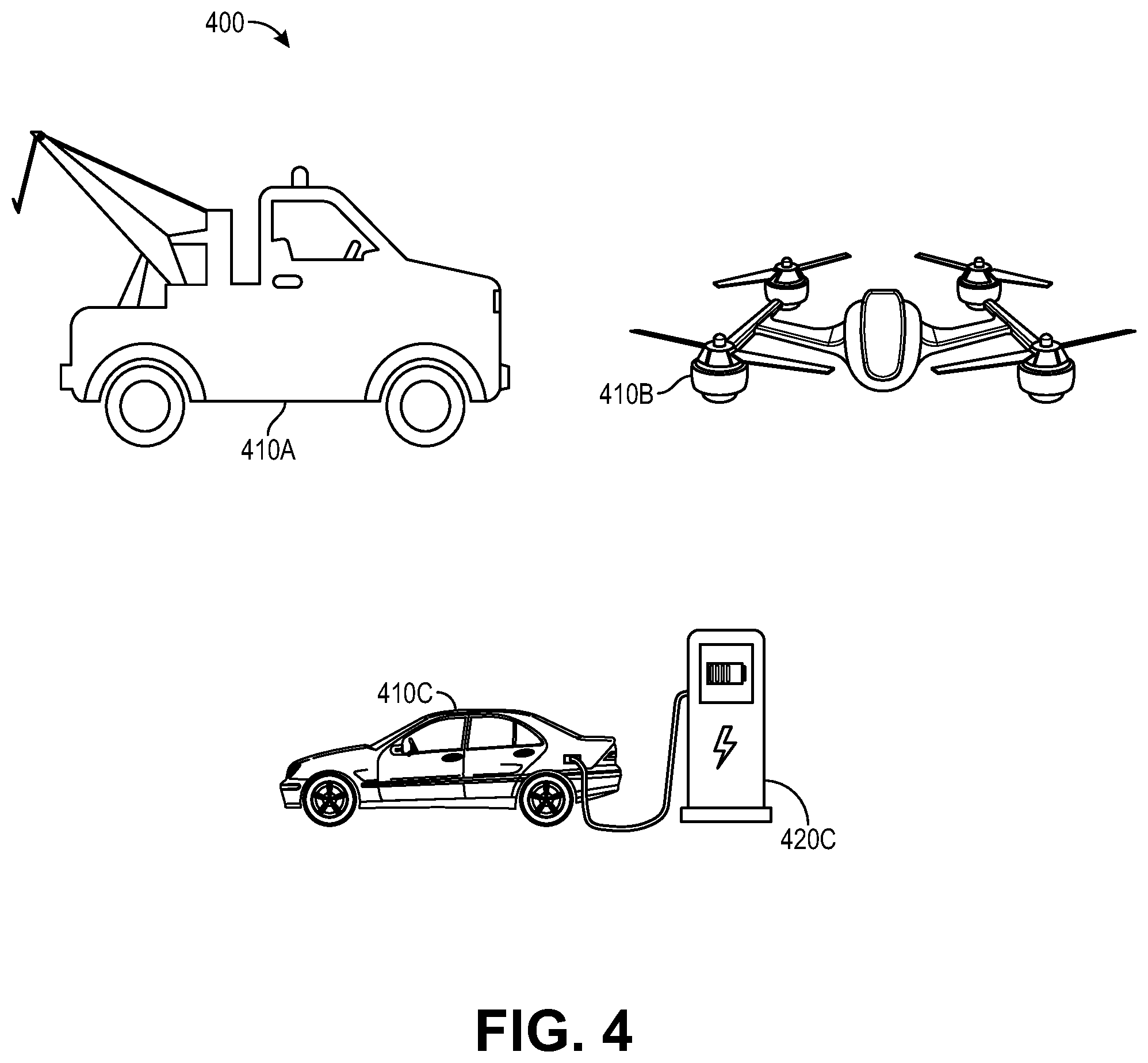 Patent US12157379 Figure 6 – Autonomous vehicle for temporarily powering electric vehicles (EVS) on the road