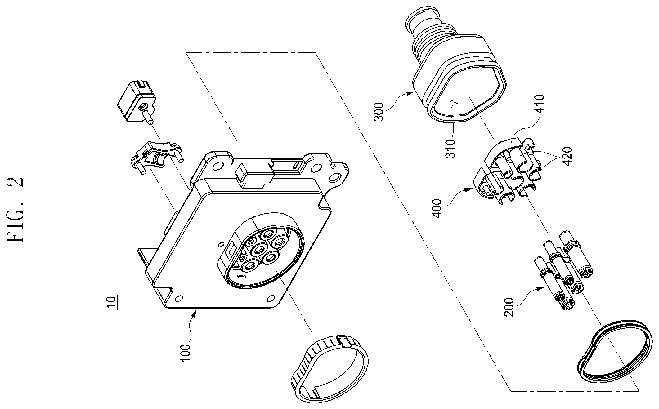 Patent US12157380 Figure 2 – Charging connector for vehicle
