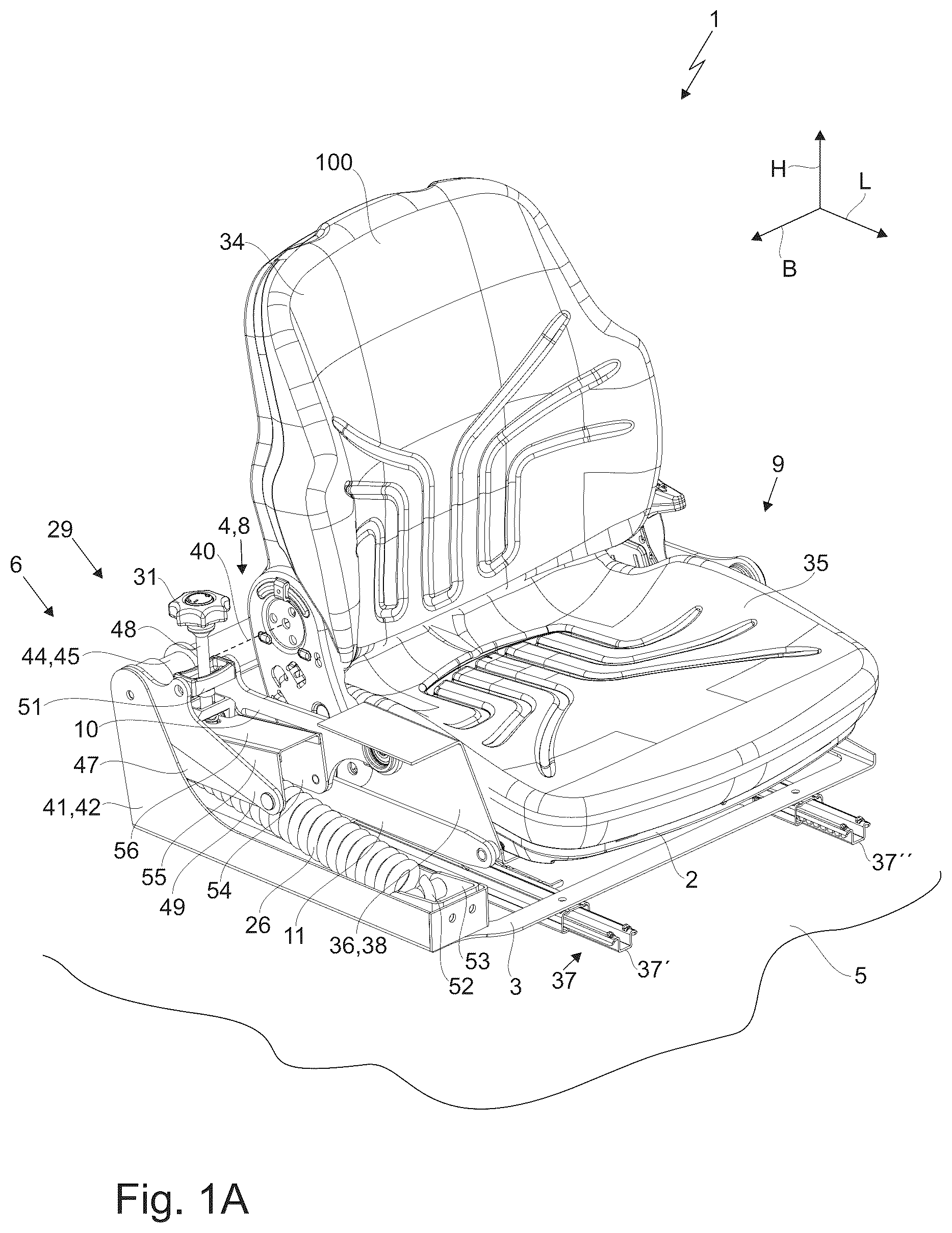 Patent US12157406 Figure 1 – Suspension device