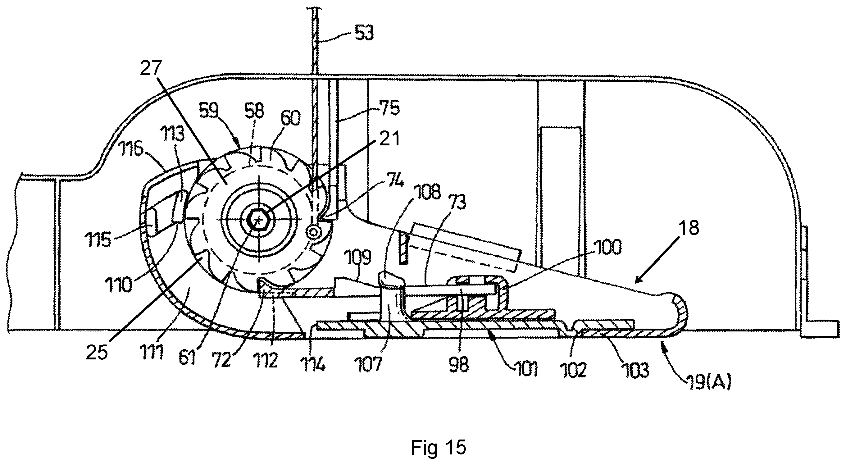Patent US12157410 Figure 9 – Winding assembly and ratchet spool