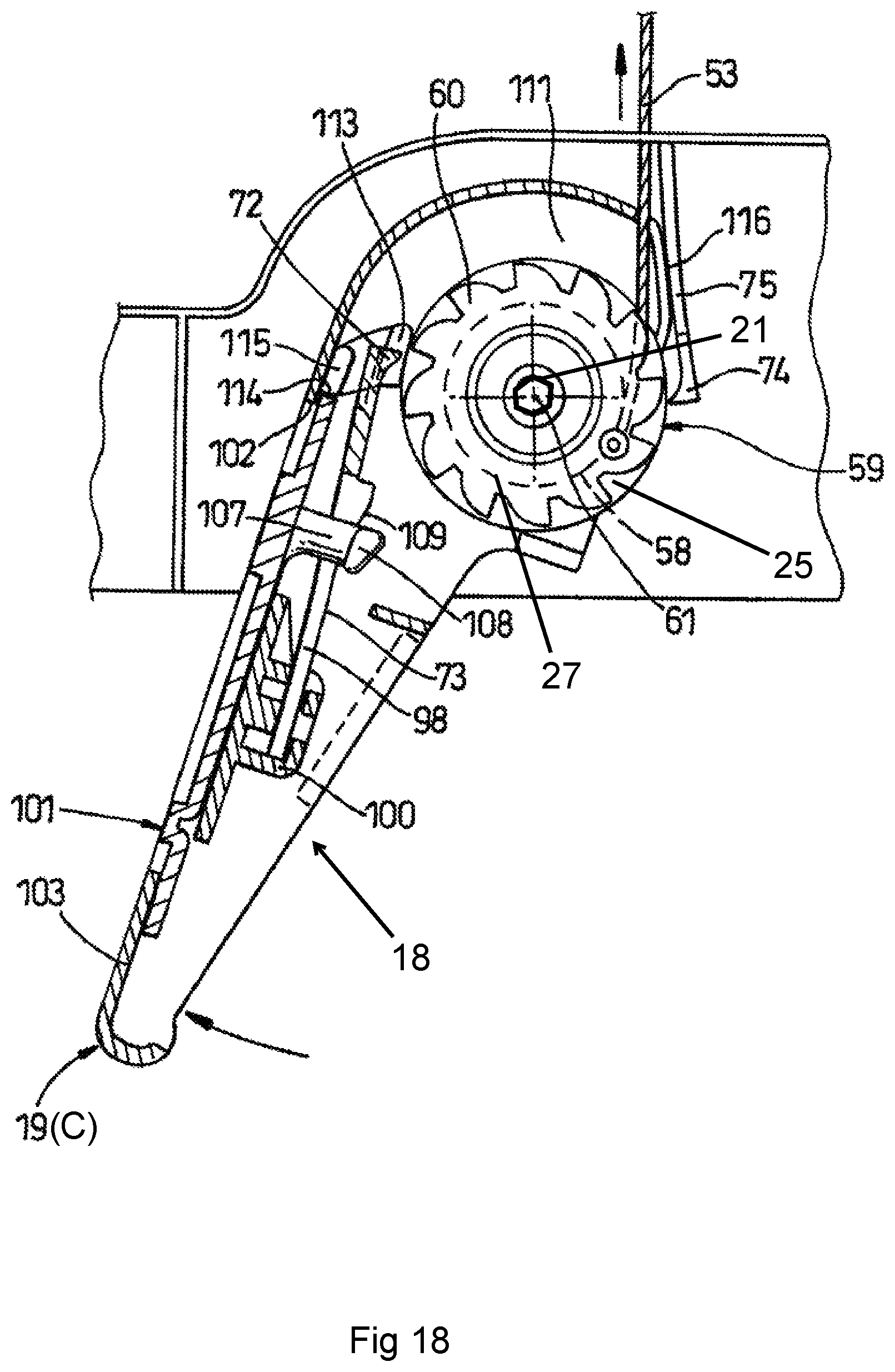 Patent US12157410 Figure 12 – Winding assembly and ratchet spool