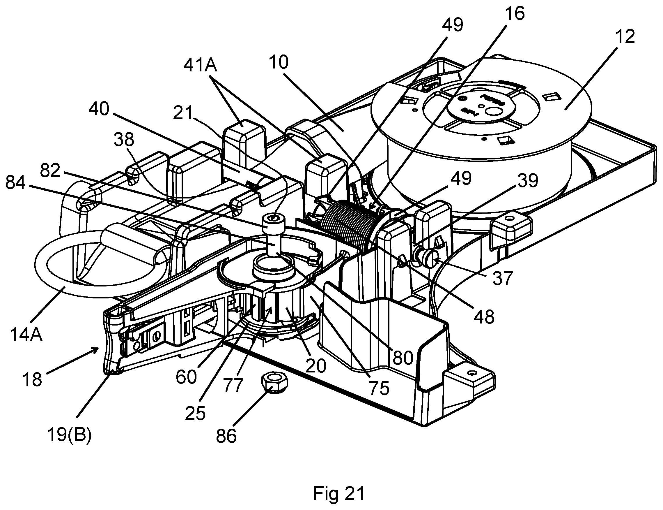 Patent US12157410 Figure 15 – Winding assembly and ratchet spool