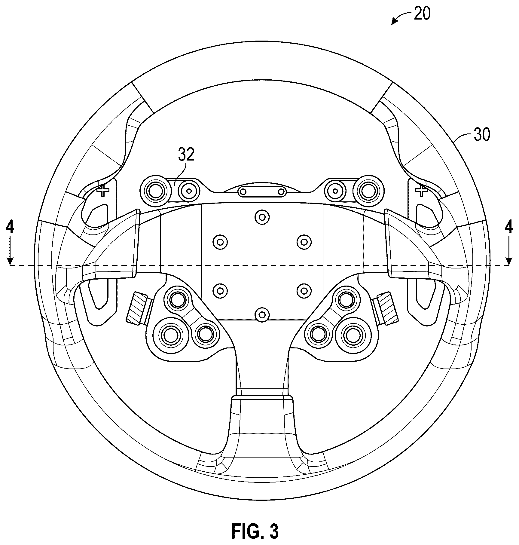 Patent US12157411 Figure 2 – Steering wheel instrument assembly