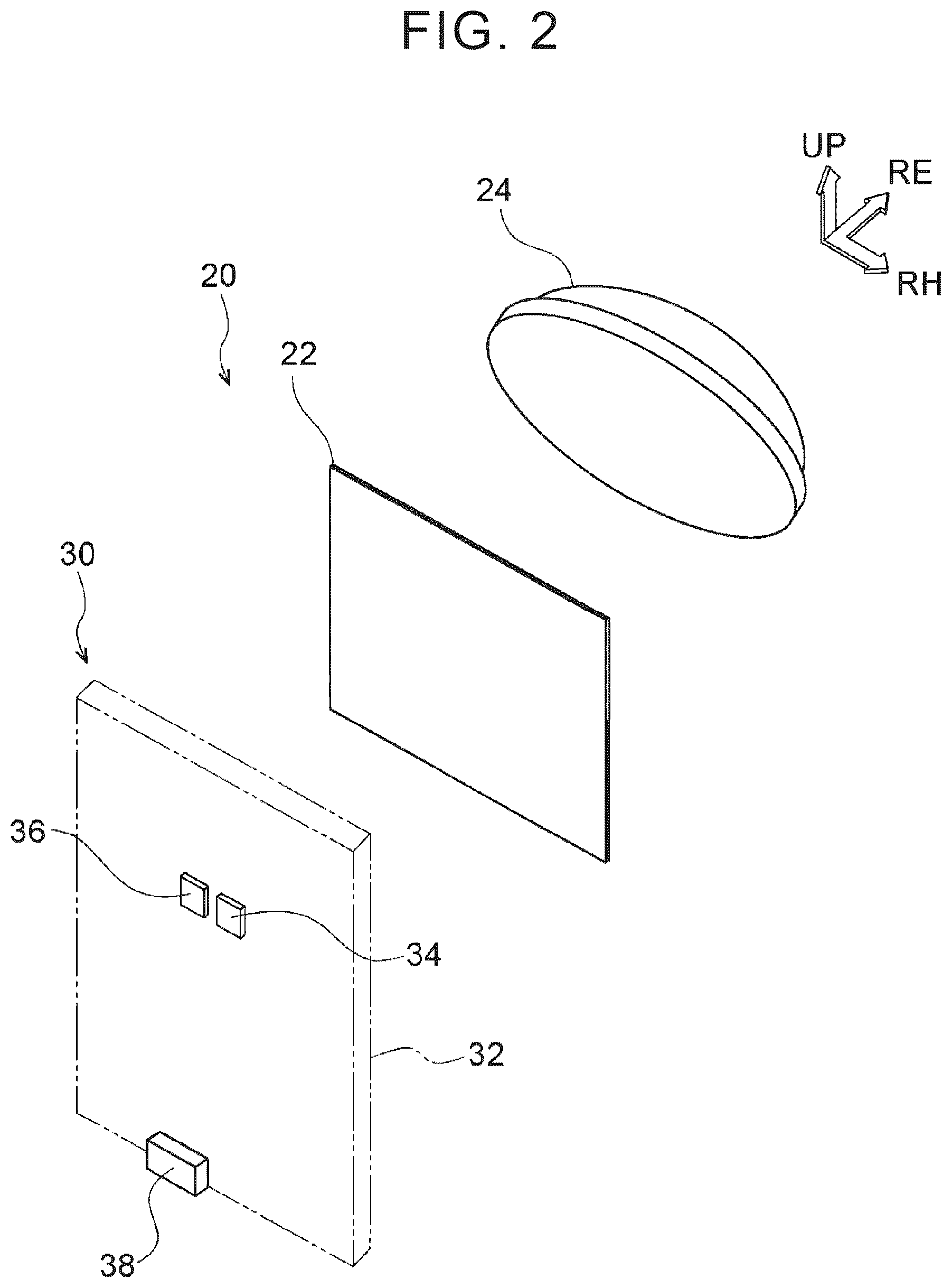 Patent US12157412 Figure 2 – Vehicle display device