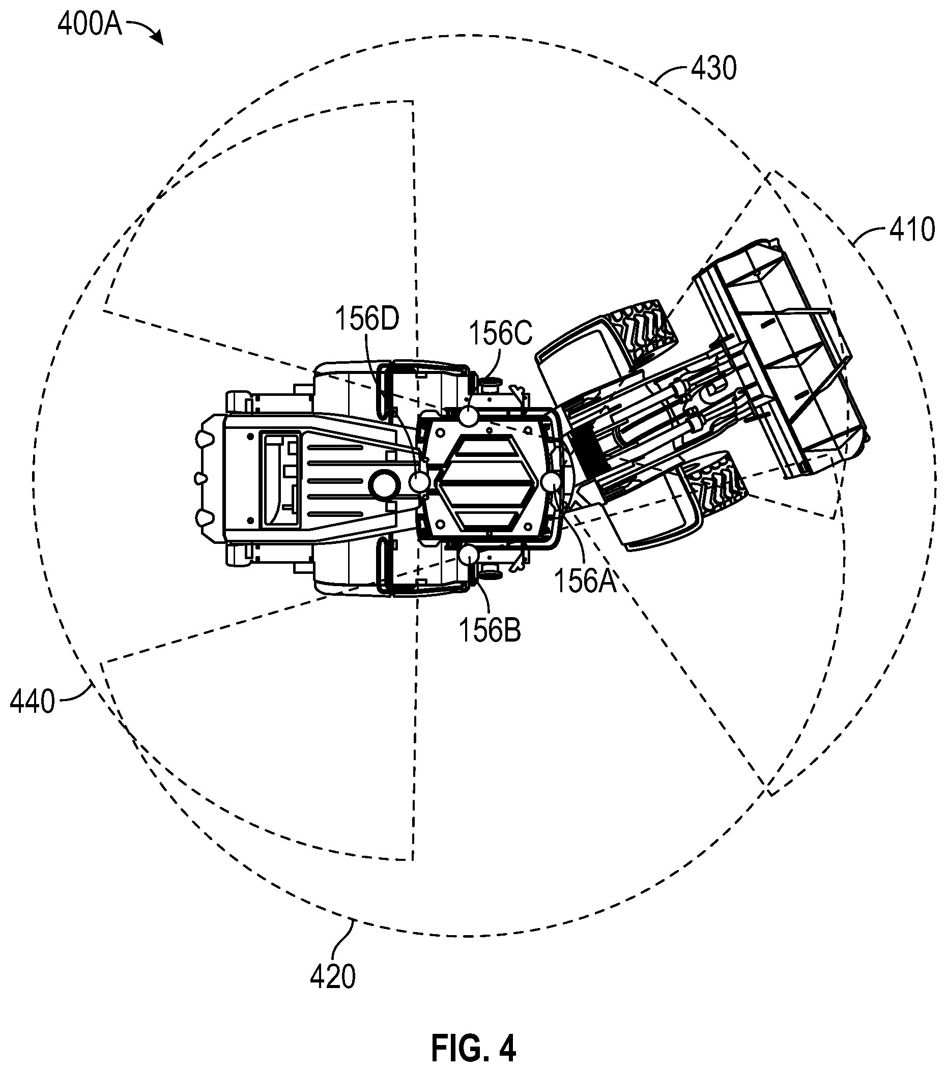 Patent US12157418 Figure 4 – Automatic field of view adjustment for video on mobile equipment based on machine state