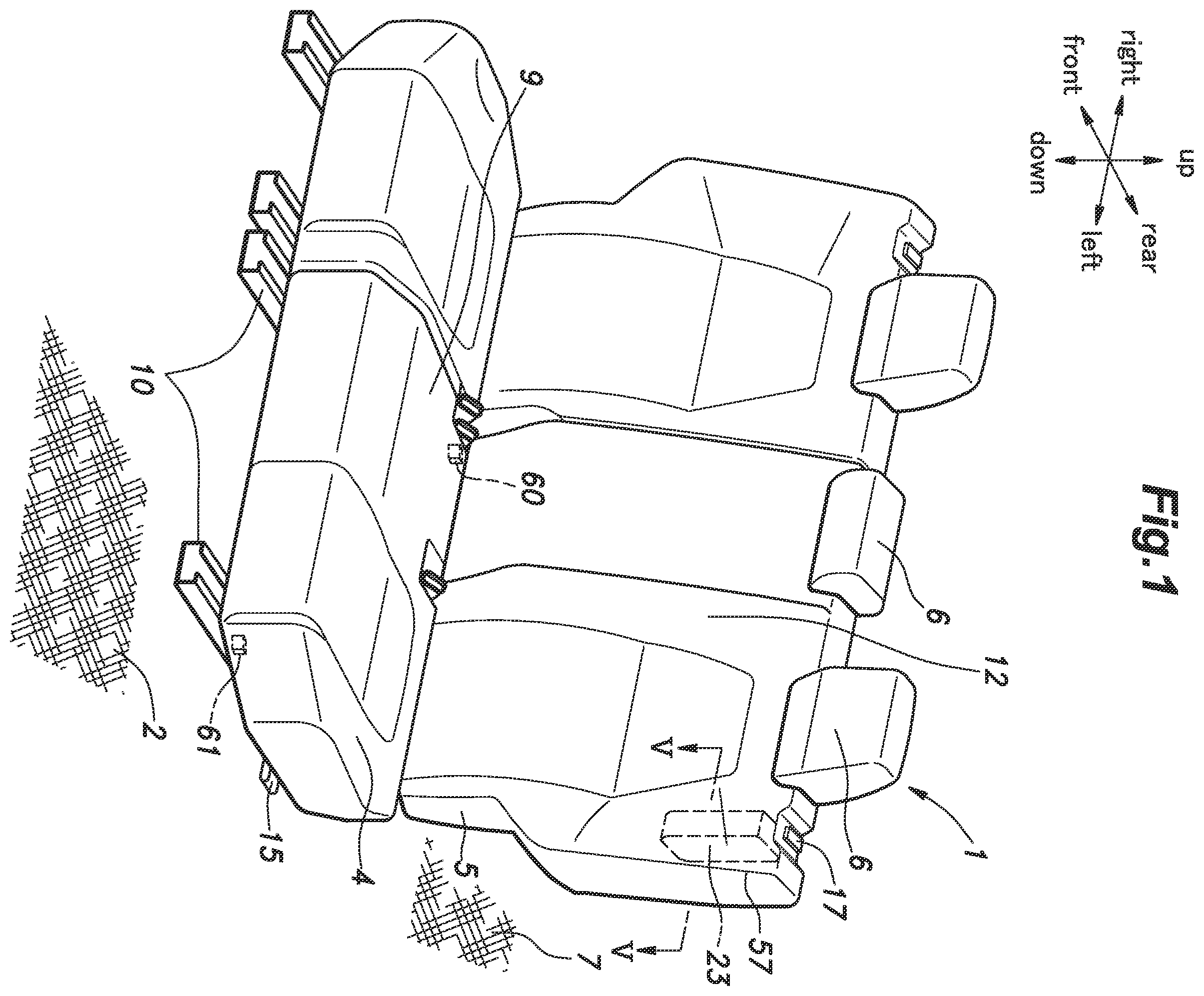Patent US12157428 Figure 1 – Vehicle seat