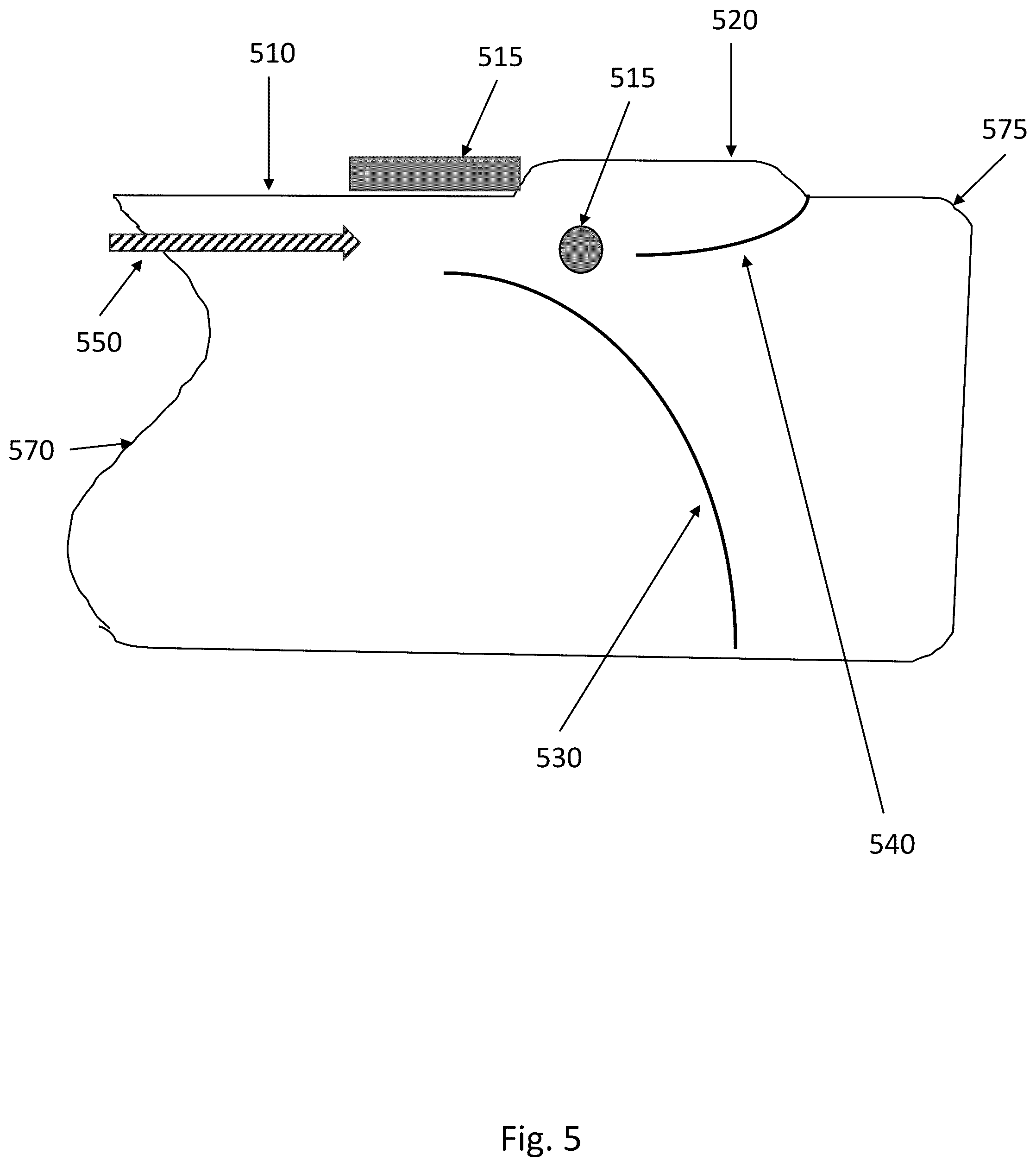 Patent US12157429 Figure 5 – Airbag cushion including a pusher chamber