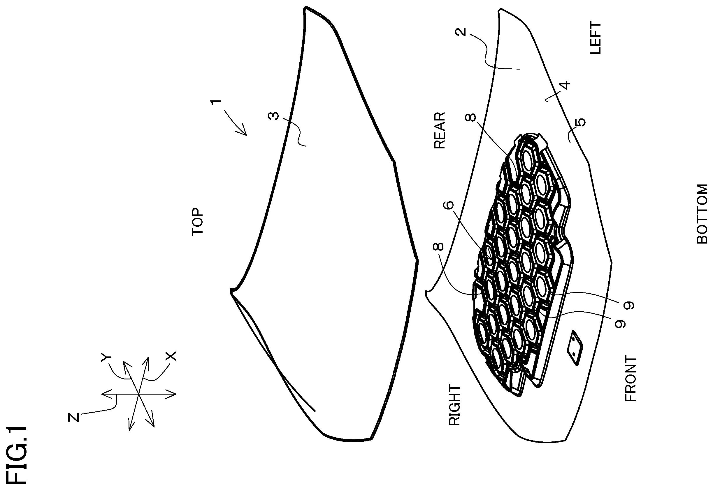 Patent US12157430 Figure 1 – Automobile hood