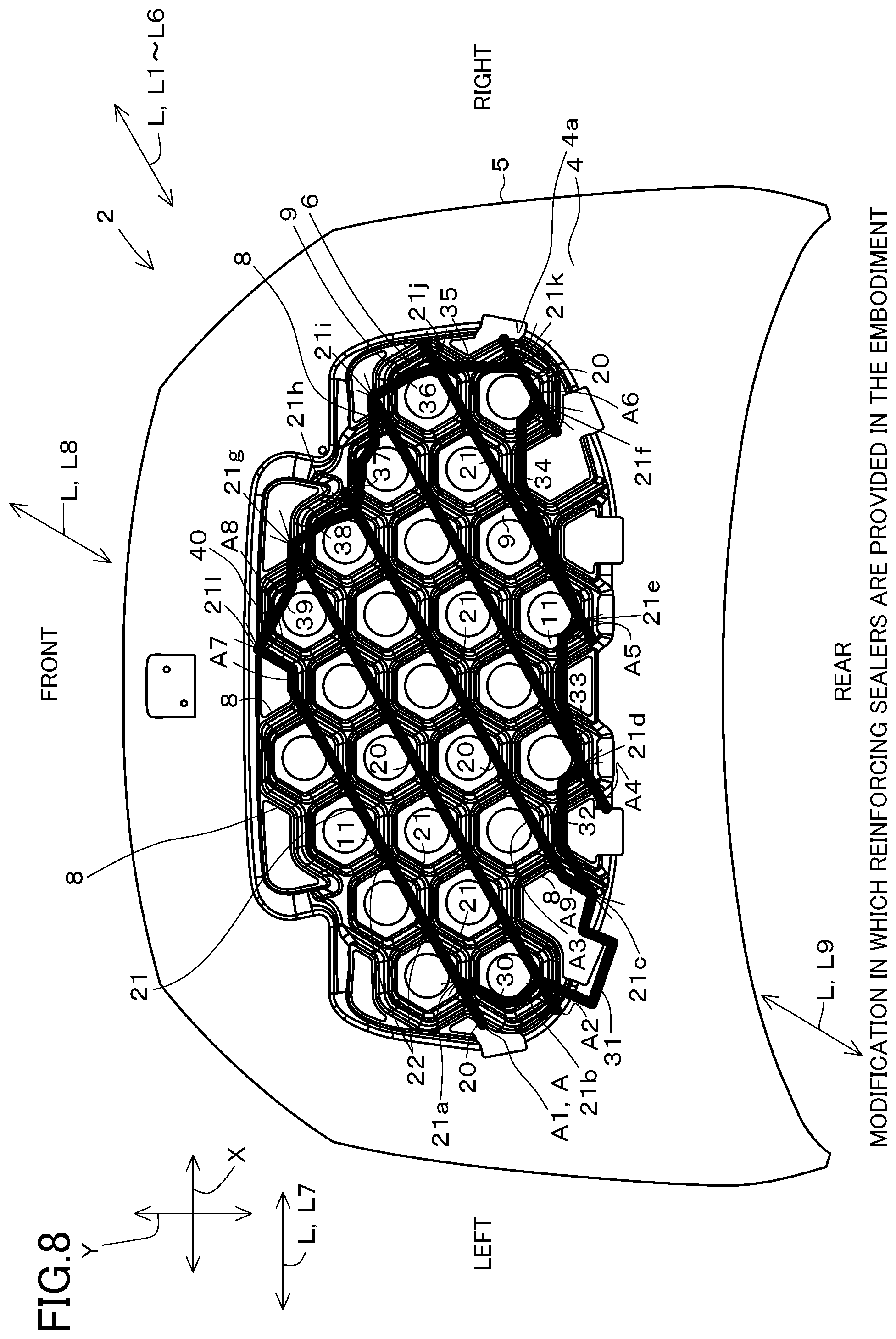 Patent US12157430 Figure 8 – Automobile hood