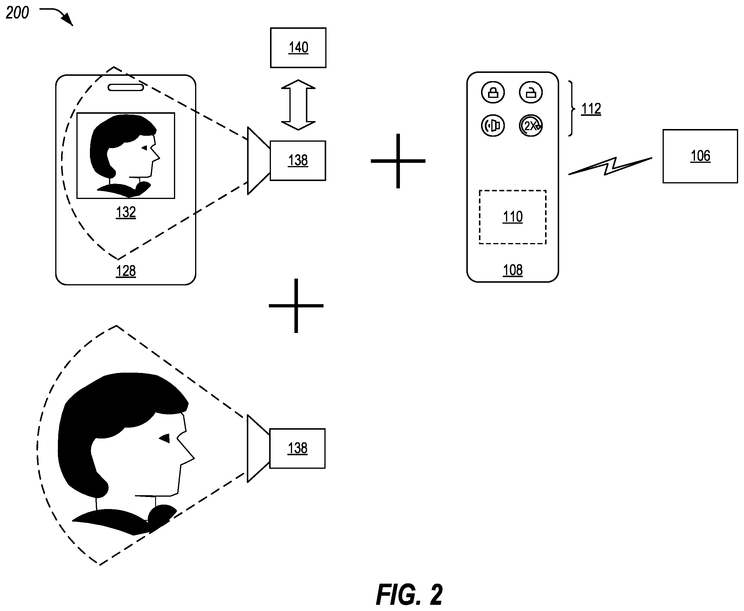 Patent US12157433 Figure 2 – Secondary authentication